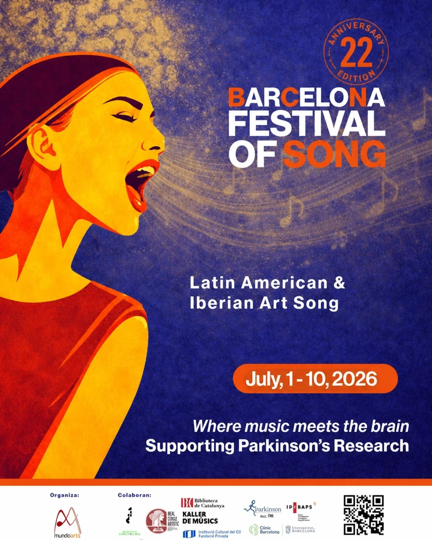 CAT: El Barcelona Festival of Song 2026 ja &eacute;s aqu&iacute;! 🌟 Comencem l'1 de juliol amb la nostra 22a edici&oacute;. Us esperen 7 concerts inoblidables plens de passi&oacute; i solidaritat. Tota la recaptaci&oacute; donar&agrave; suport a la 