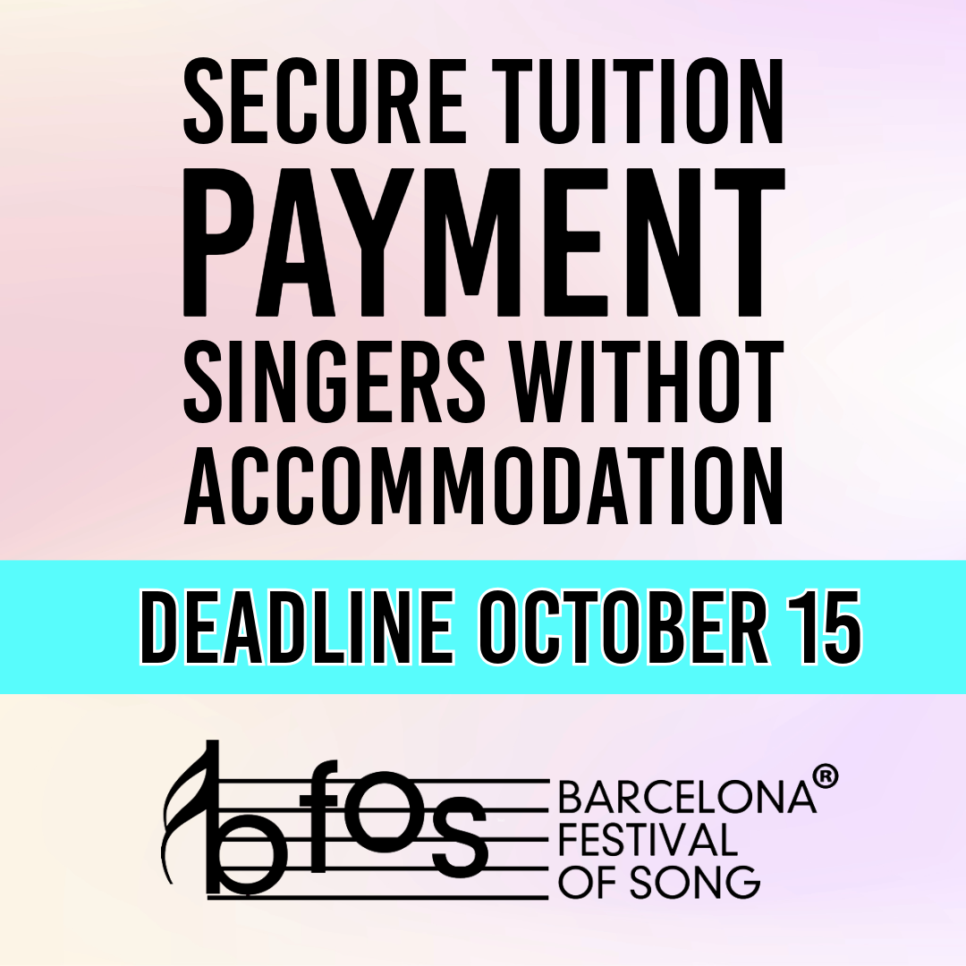 Singers WITHOUT accommodation. Before October 15th, 2024
