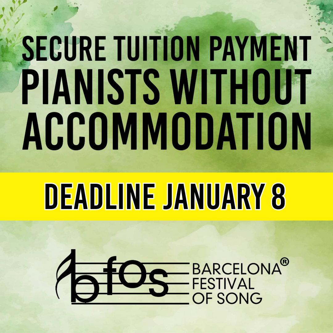 Tuition Payment for accompanists WITHOUT accommodation JANUARY 8