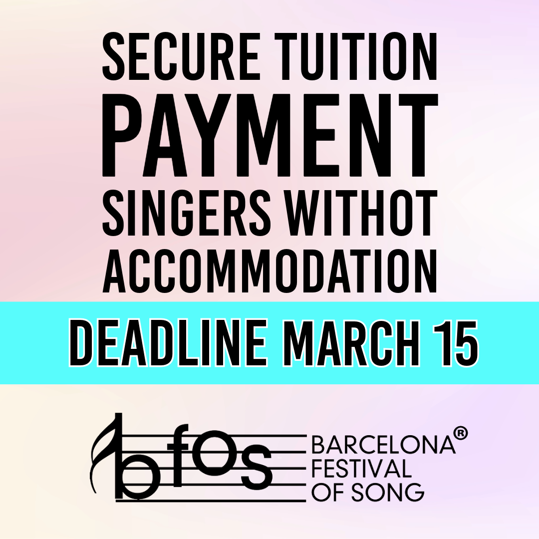 Singers WITHOUT accommodation. Jan. 9th to March 15th, 2024