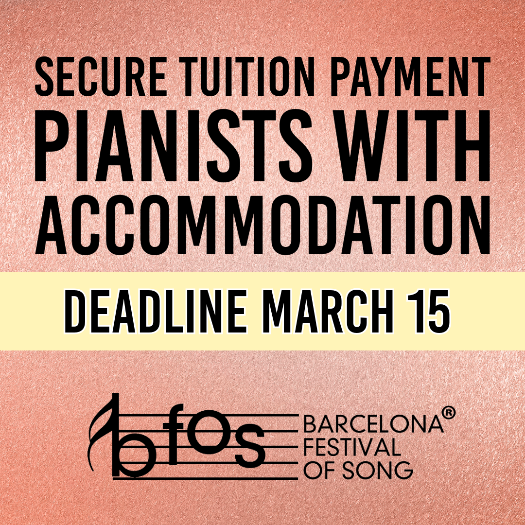 Accompanists with accommodation deadline March 15, 2025