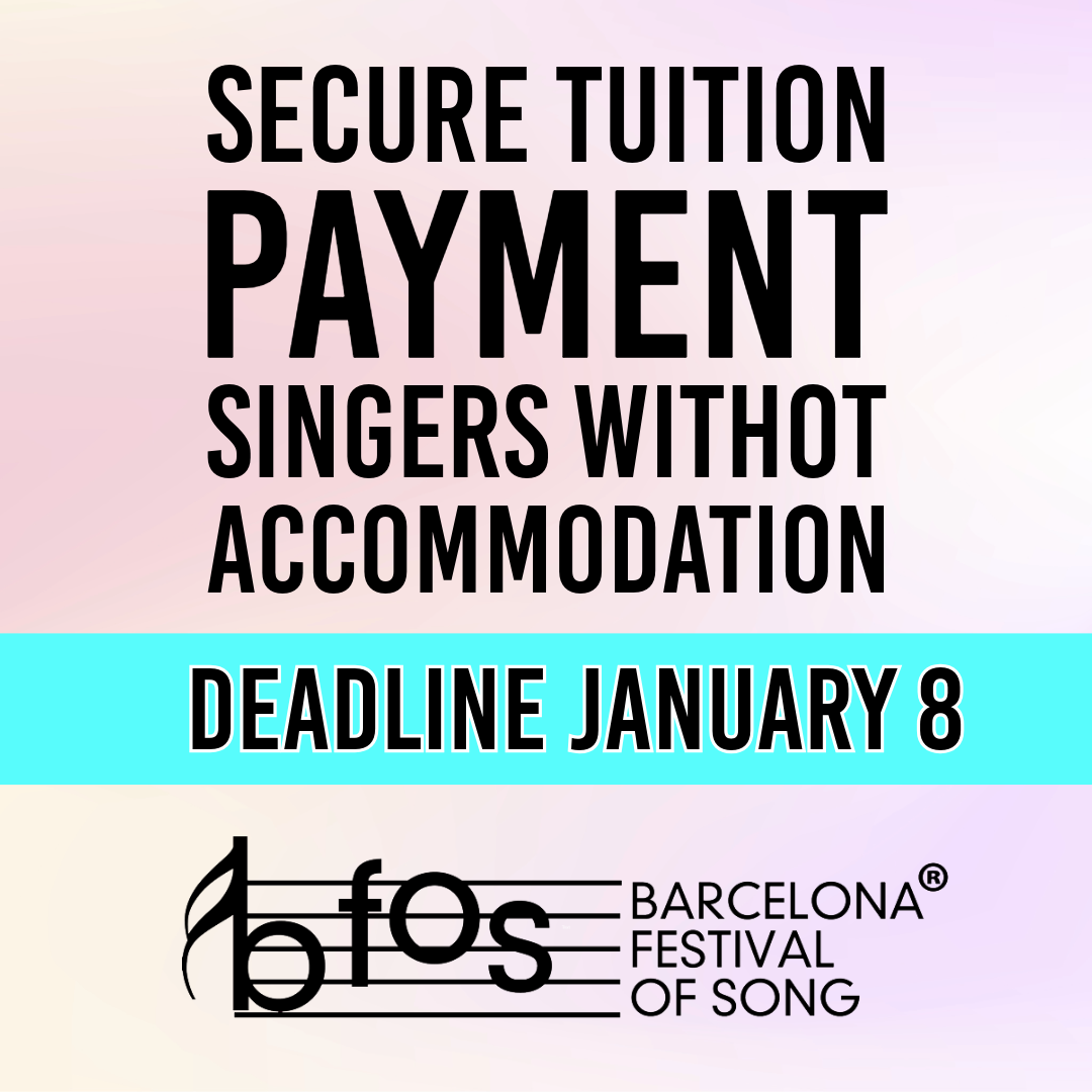 Singers WITHOUT accommodation. Oct. 16, 2024- January 8th, 2025