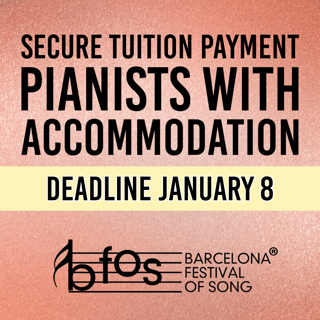 Accompanists WITH accommodation Deadline January  8