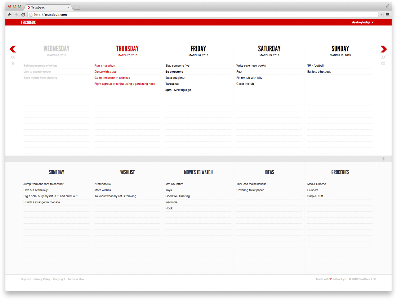 TeuxDeux To Do List App