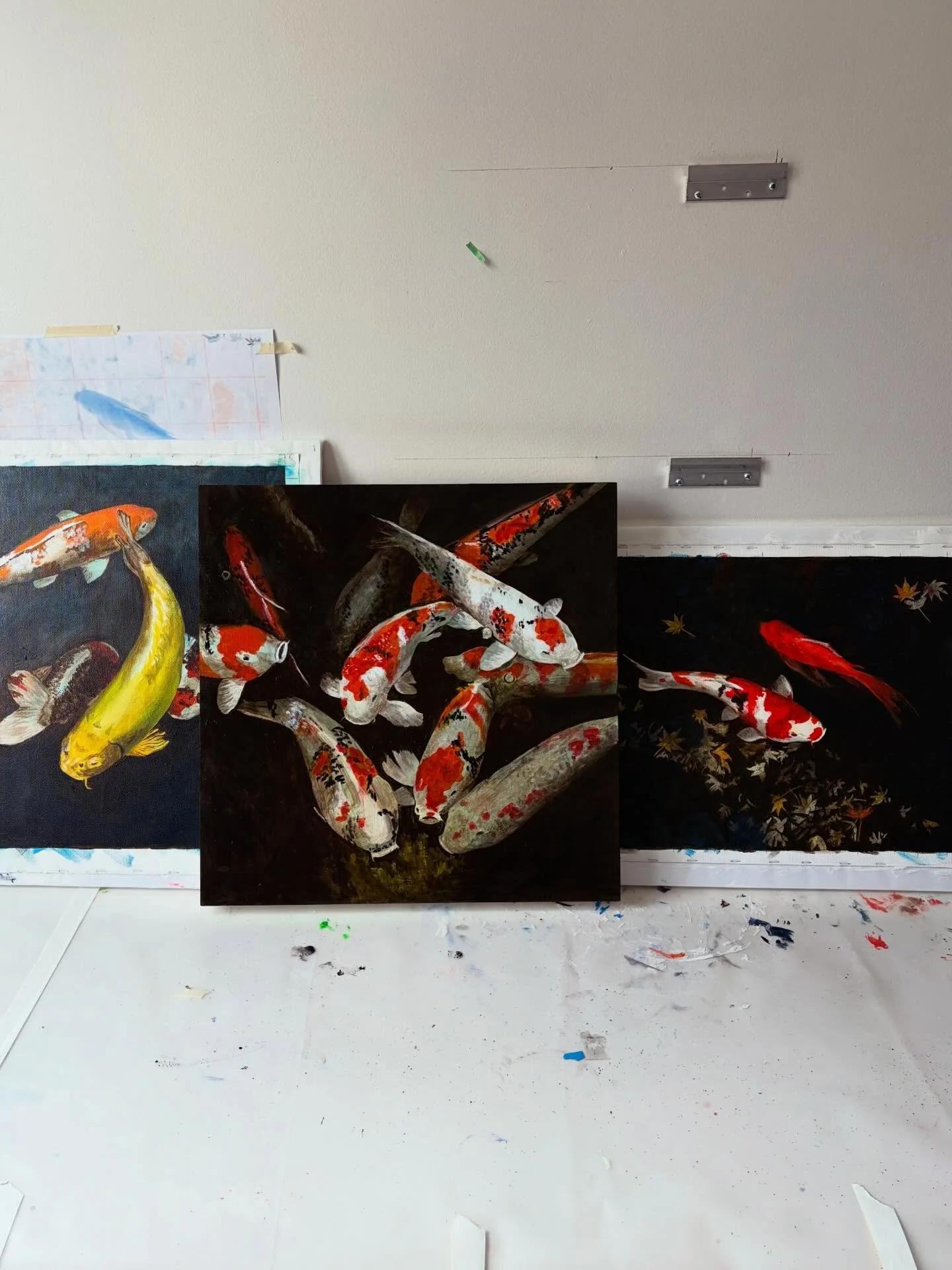 When is a painting finished? I thought the one on the left was done, but I see some areas I might tweak a bit. Same for the middle one. The one on the right, maybe it&rsquo;s done? 🤷🏼&zwj;♀️