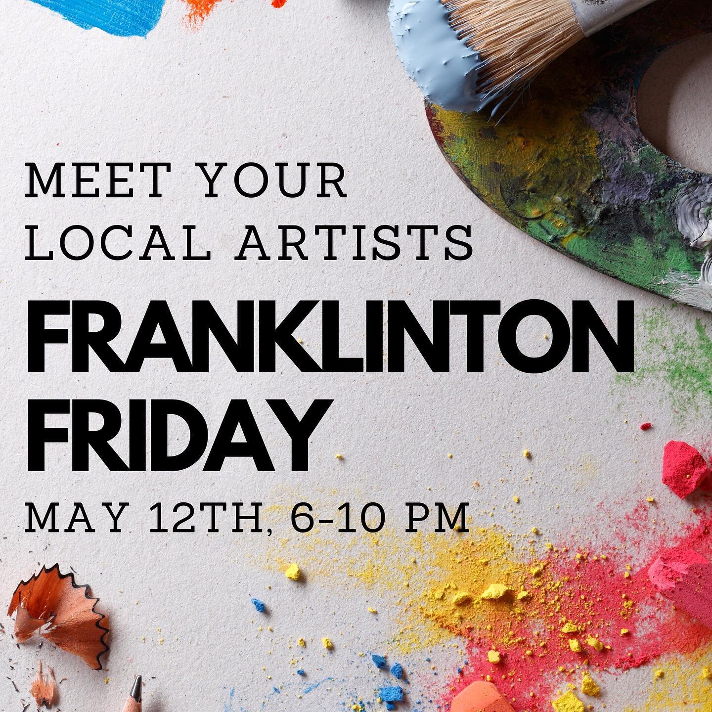 It&rsquo;s that time of month again for FRANKLINTON FRIDAY! 🎨 This is your opportunity to explore our artists studios throughout 400 West Rich Street, as well as Chromedge Art Studios! 

See what your local artists have been working on in their priv