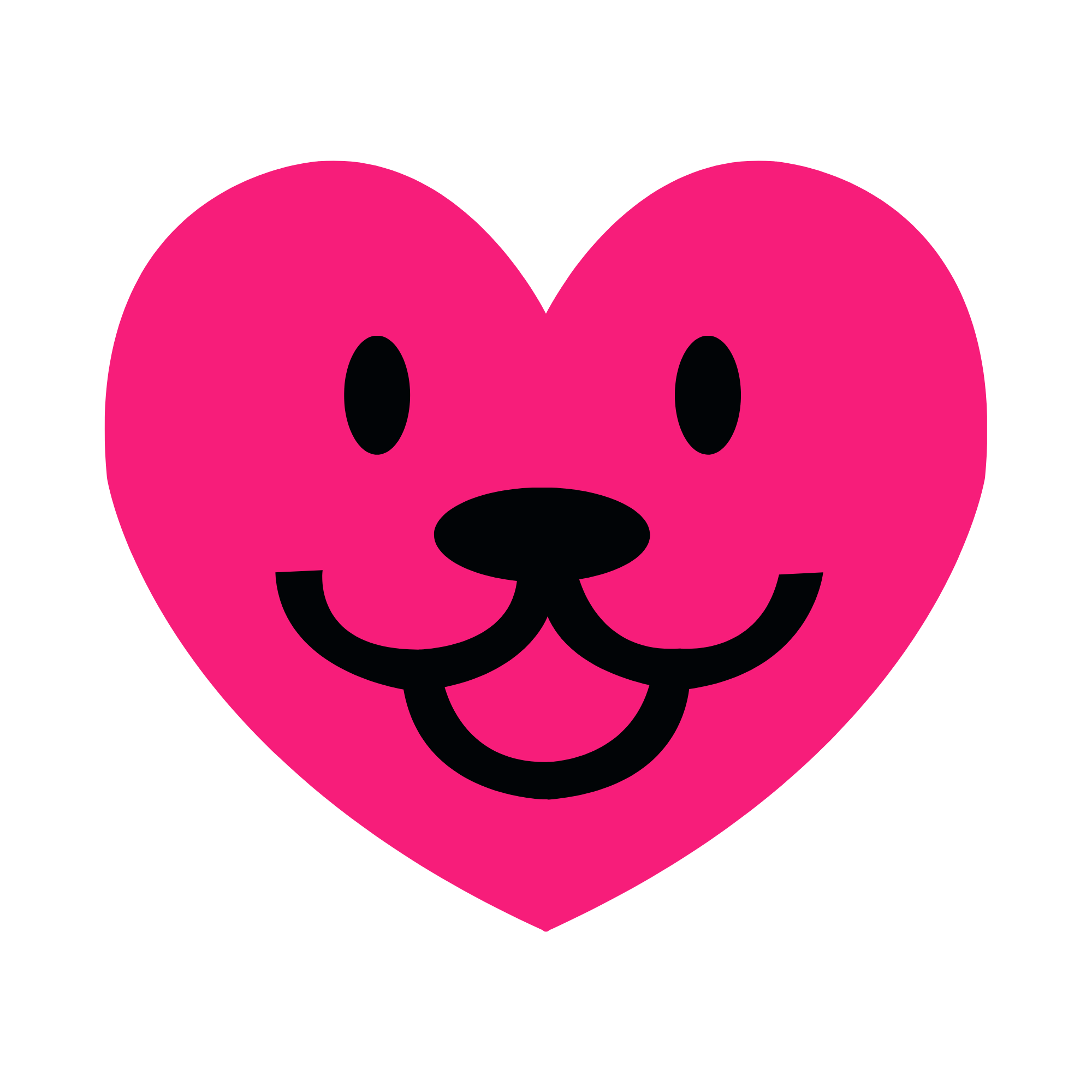 A heart with a smiling dog face inside  dog obedience Los Angeles