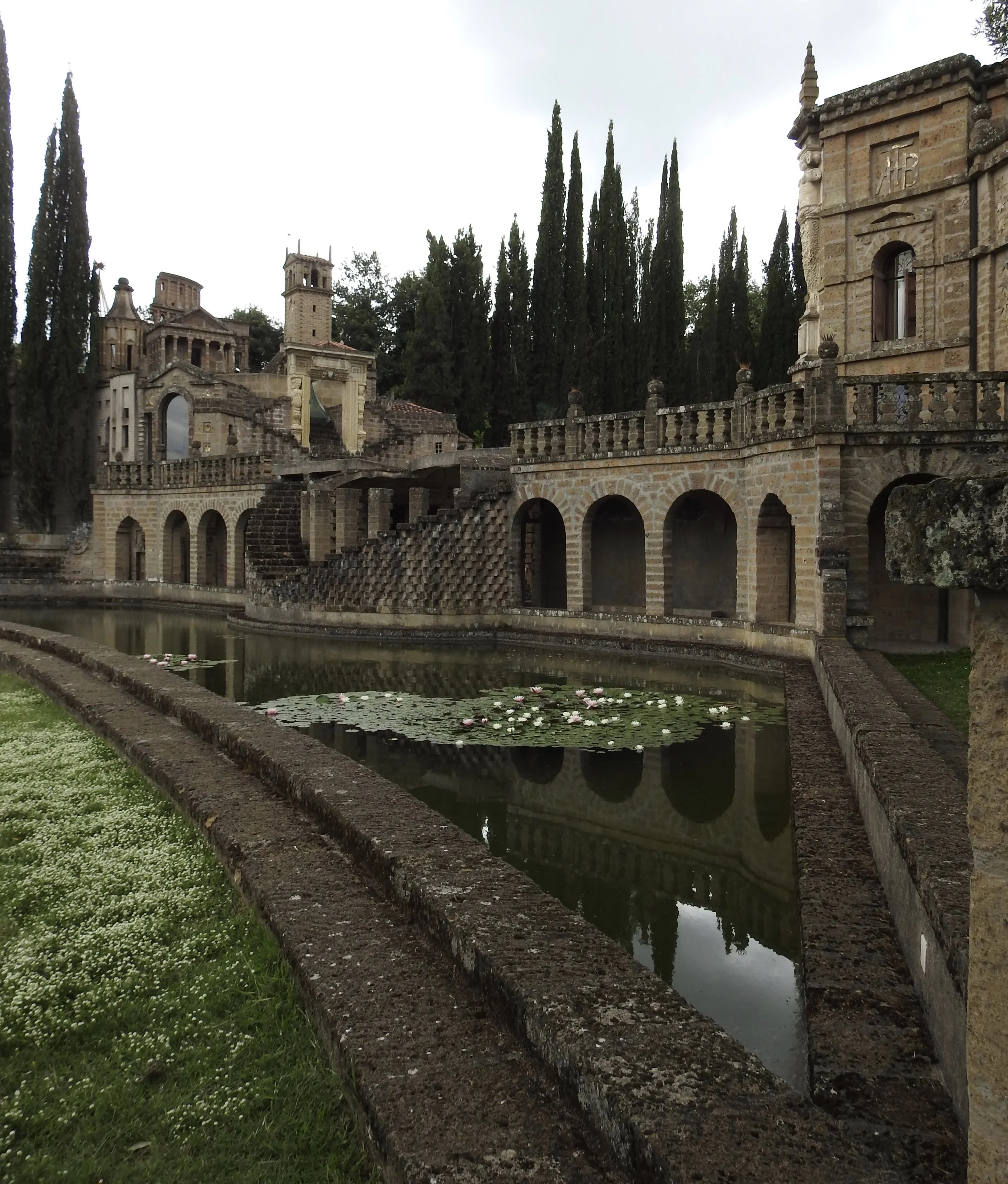 Behind the acropolis and intimate, mirrored theater. La Scarzuola, Umbria, Italy. Photo by Renée DeVoe Mertz.