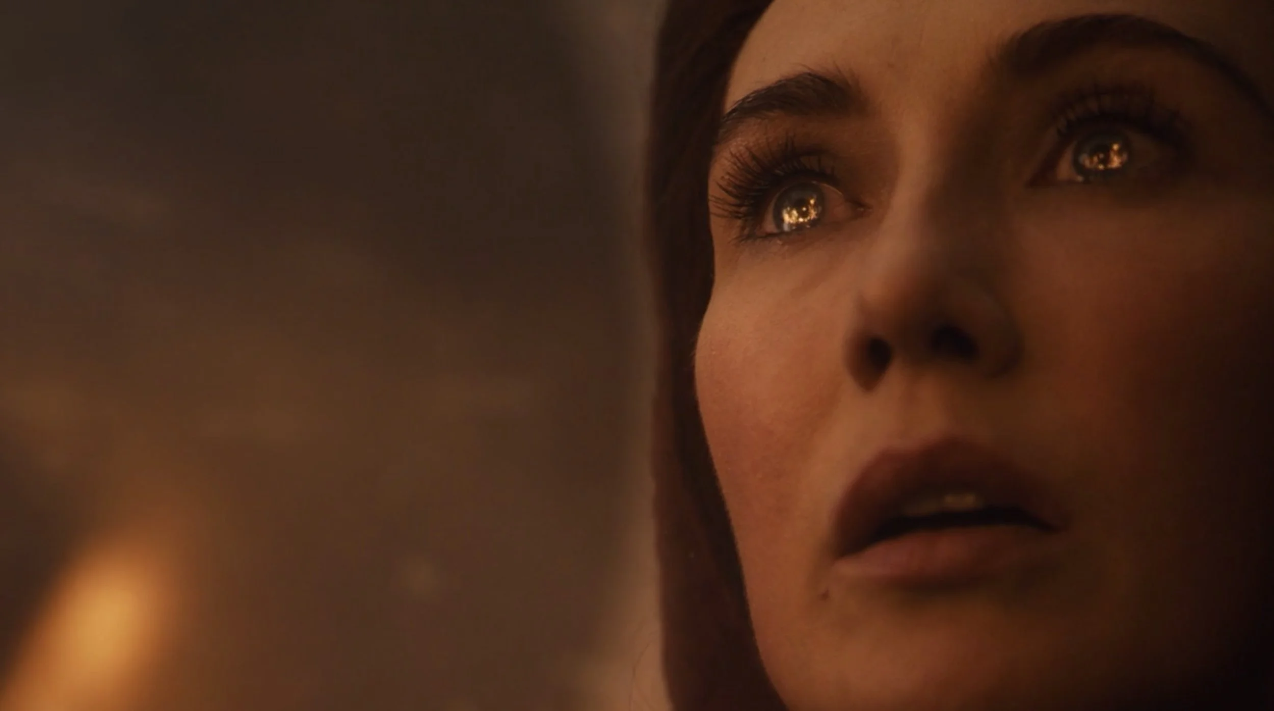 Melisandre gazing at her handiwork outside Winterfell. Still from HBO’s Game of Thrones, s8 e3.