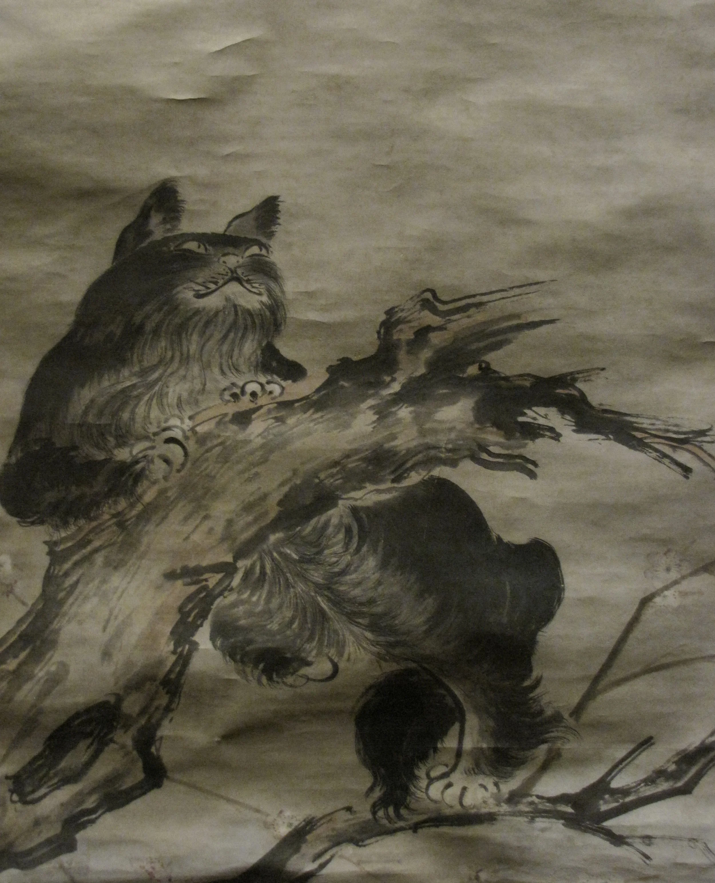 Detail of Birds and Flowers hanging scroll by Yuan Jiang (d. 1746). Capital Museum, Beijing. Photo by Renée DeVoe Mertz.