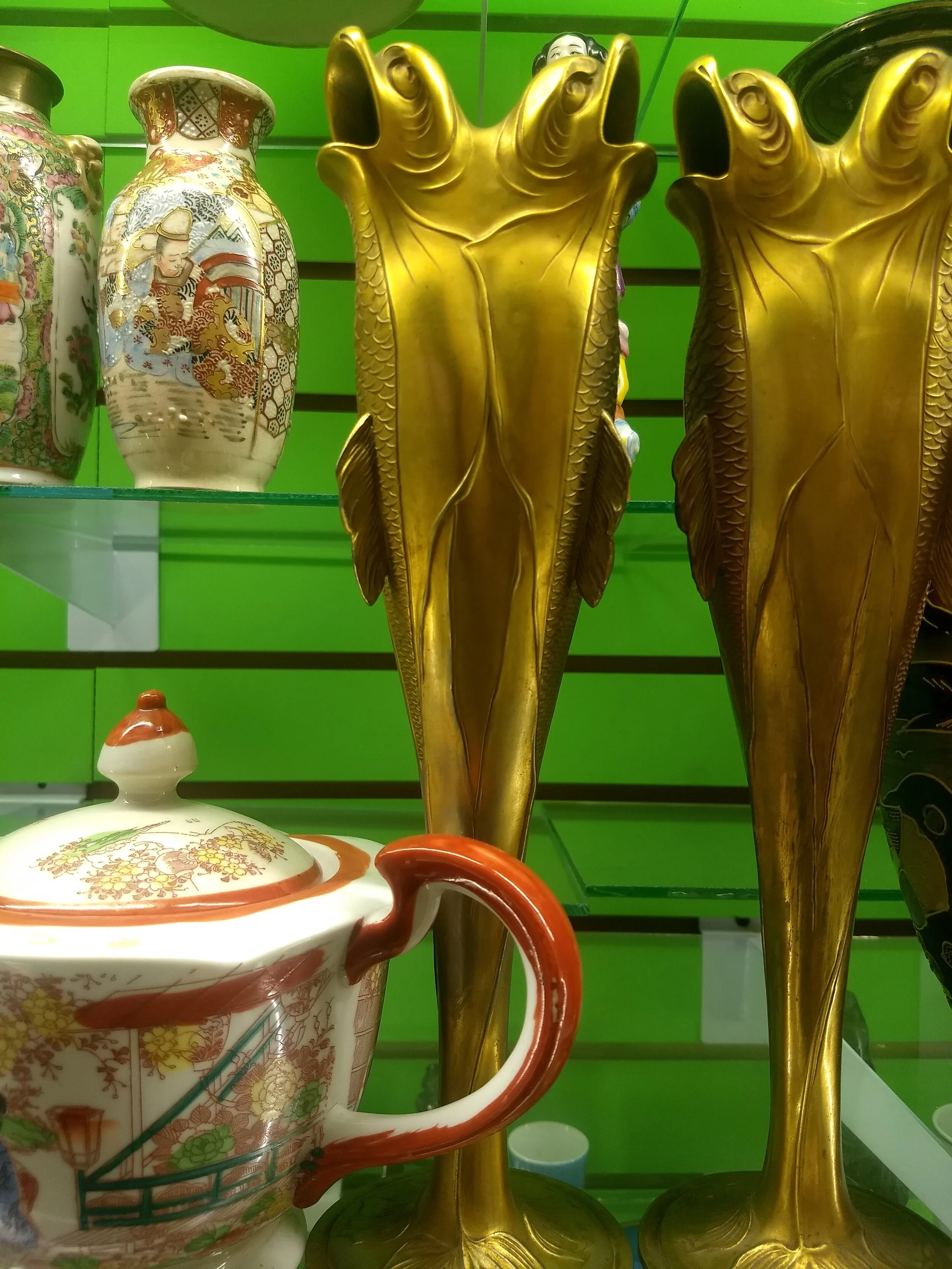 Candlesticks and other decorative arts at the Golden Pioneer Museum. Golden, MO. Photo by Renée DeVoe Mertz.