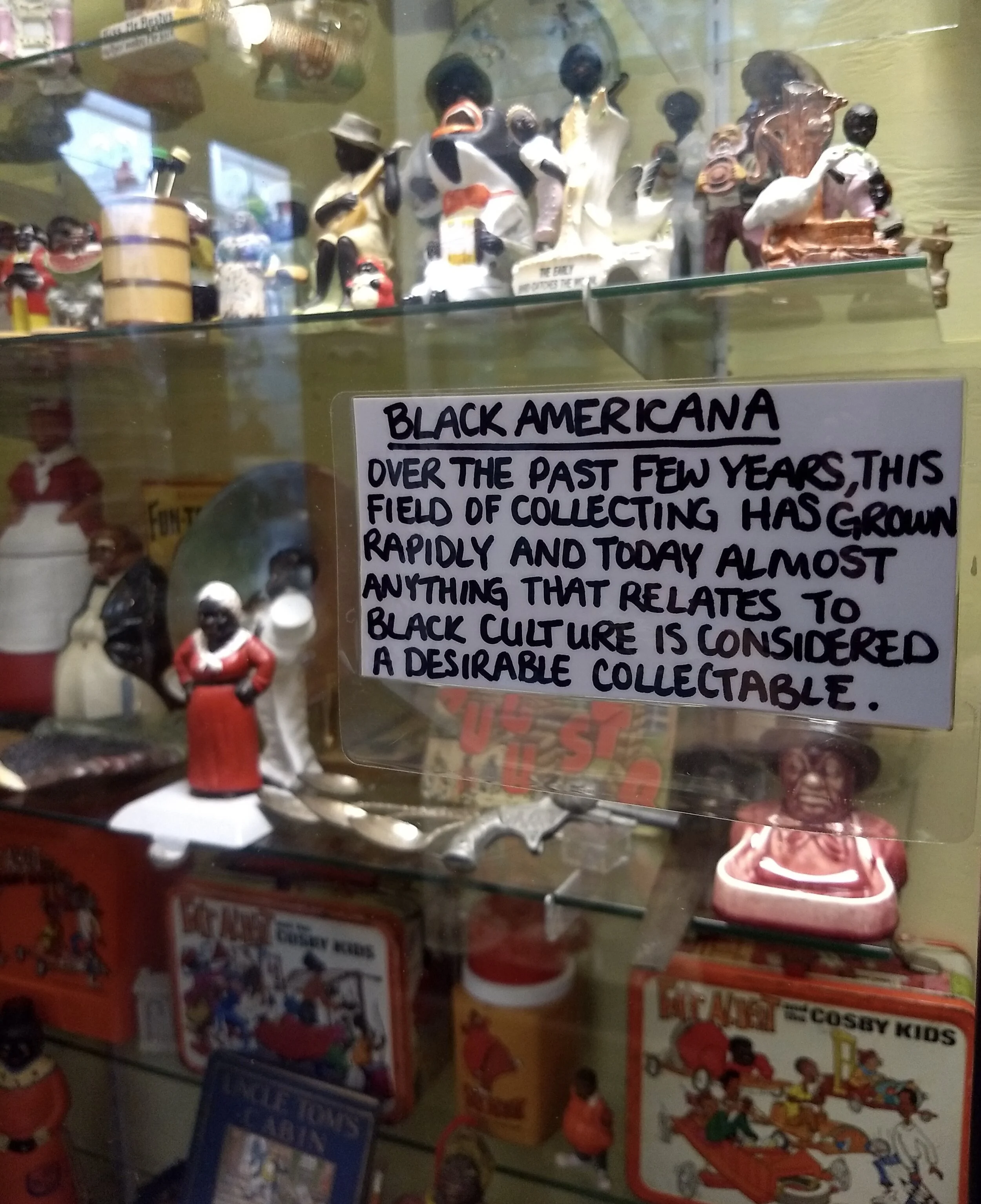 Due to both its content and the museum’s attempt to sanitize the often overt racism of that content, the collection of “Black Americana” is among the most troubling sections of the GPM. Golden, MO. Photo by Renée DeVoe Mertz.