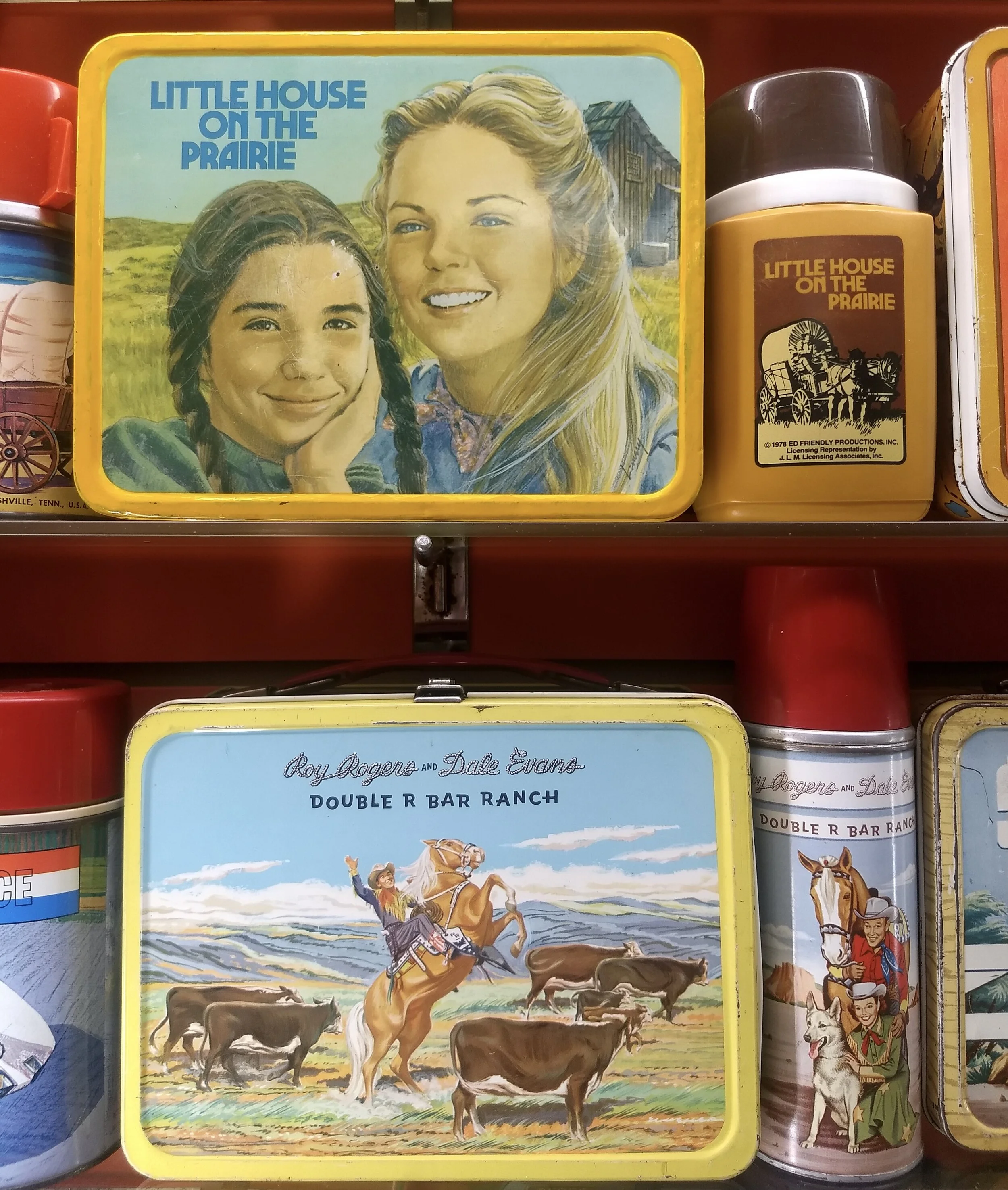 Part of the extensive lunchbox collection at the Golden Pioneer Museum. Golden, MO. Photo by Renée DeVoe Mertz.