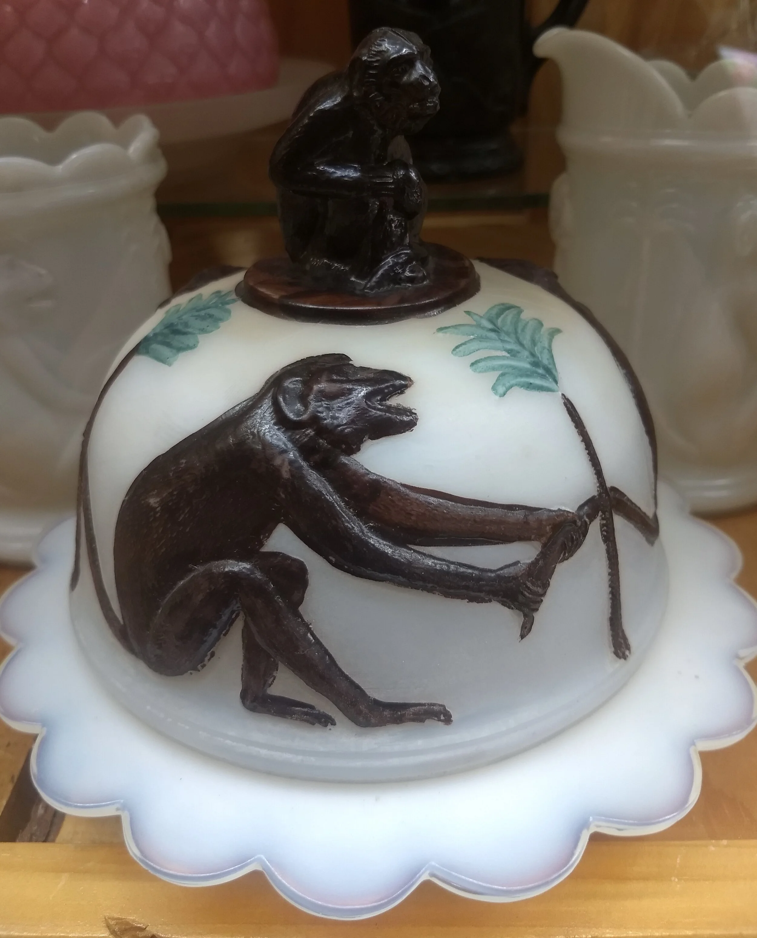 Monkey butter dish, Golden Pioneer Museum. Golden, MO. Photo by Renée DeVoe Mertz.