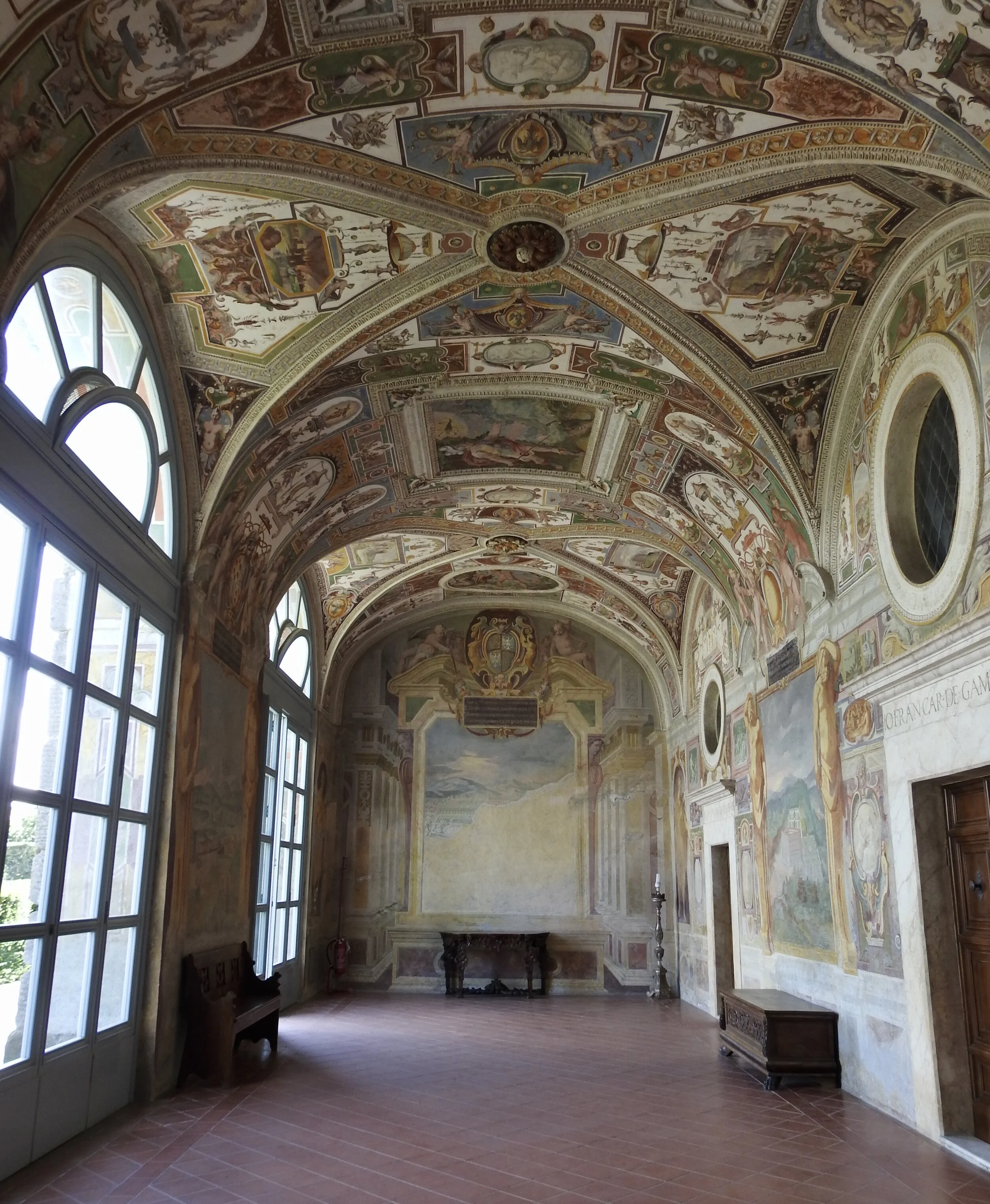 Frescoes inside the loggia of Villa Lante’s Palazzina Gambara. Bagnaia, Viterbo, Italy. Photo by Renée DeVoe Mertz.
