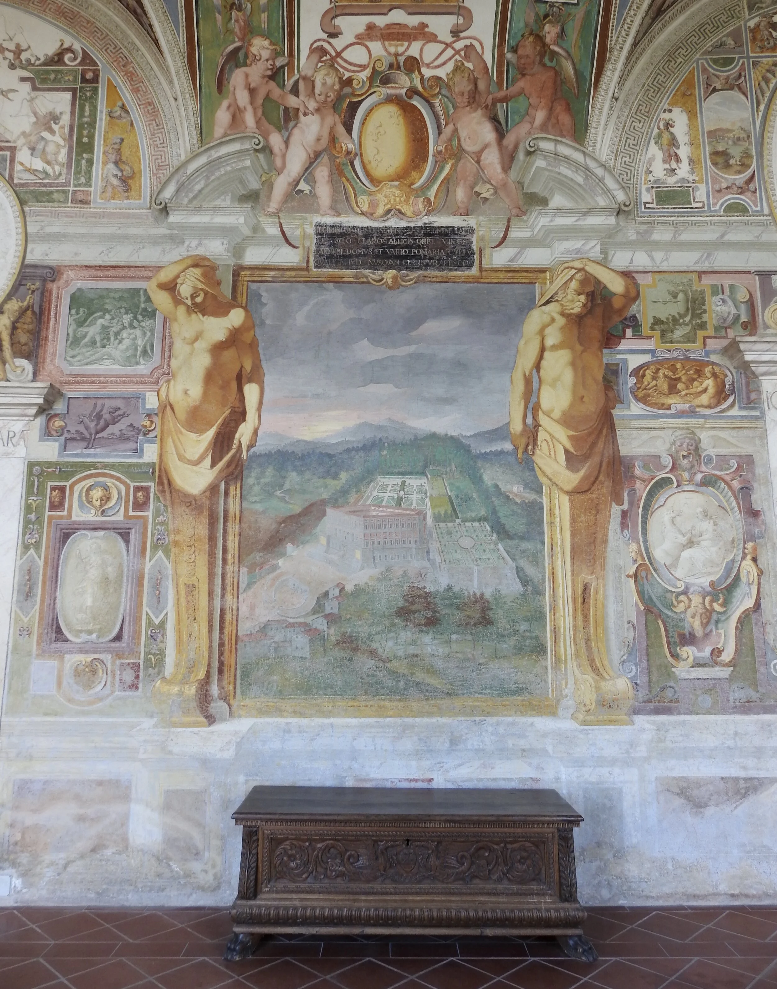 Frescoes inside the loggia of Villa Lante’s Palazzina Gambara. Bagnaia, Viterbo, Italy. Photo by Renée DeVoe Mertz.