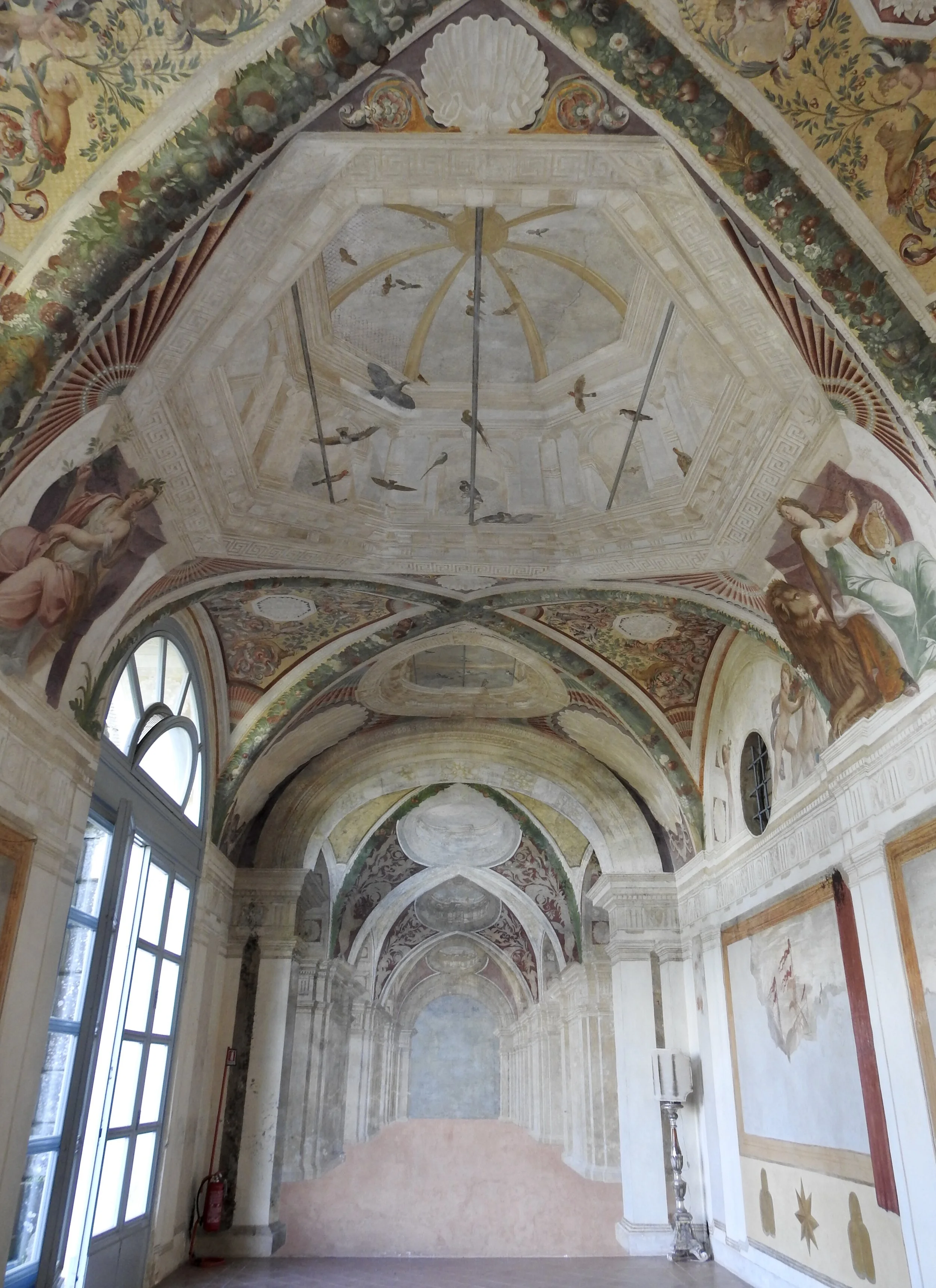 Frescoes inside the loggia of Villa Lante’s Palazzina Montalto. Bagnaia, Viterbo, Italy. Photo by Renée DeVoe Mertz.