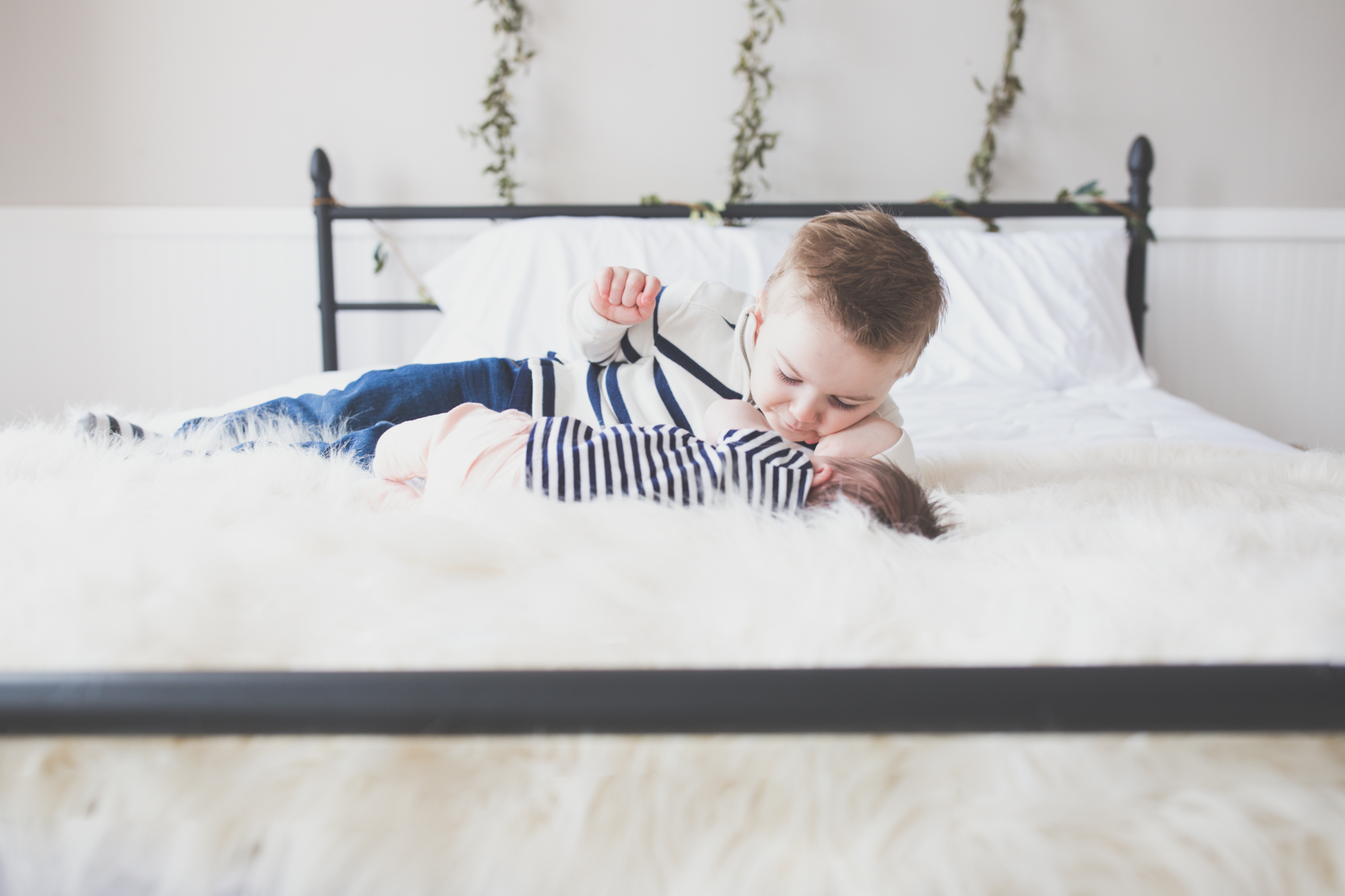 Sibling photos Newborn session photographer lifestyle studio - Cara Peterson Photography Rockford IL-4-7.jpg