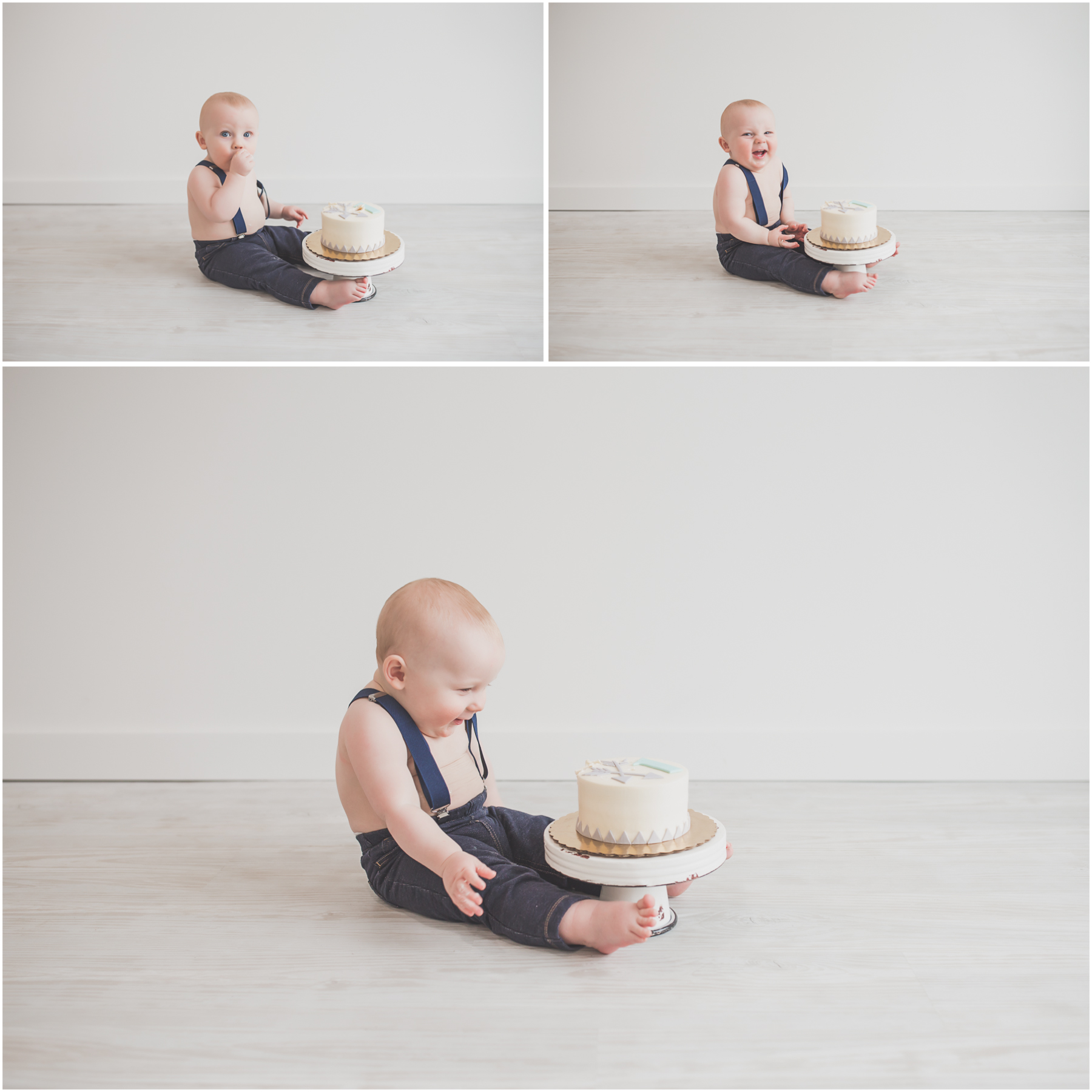 2 3 Cade 1 Year Old Cake Smash collage Milestone Session Cara Peterson Photography Rockford IL -1.jpg