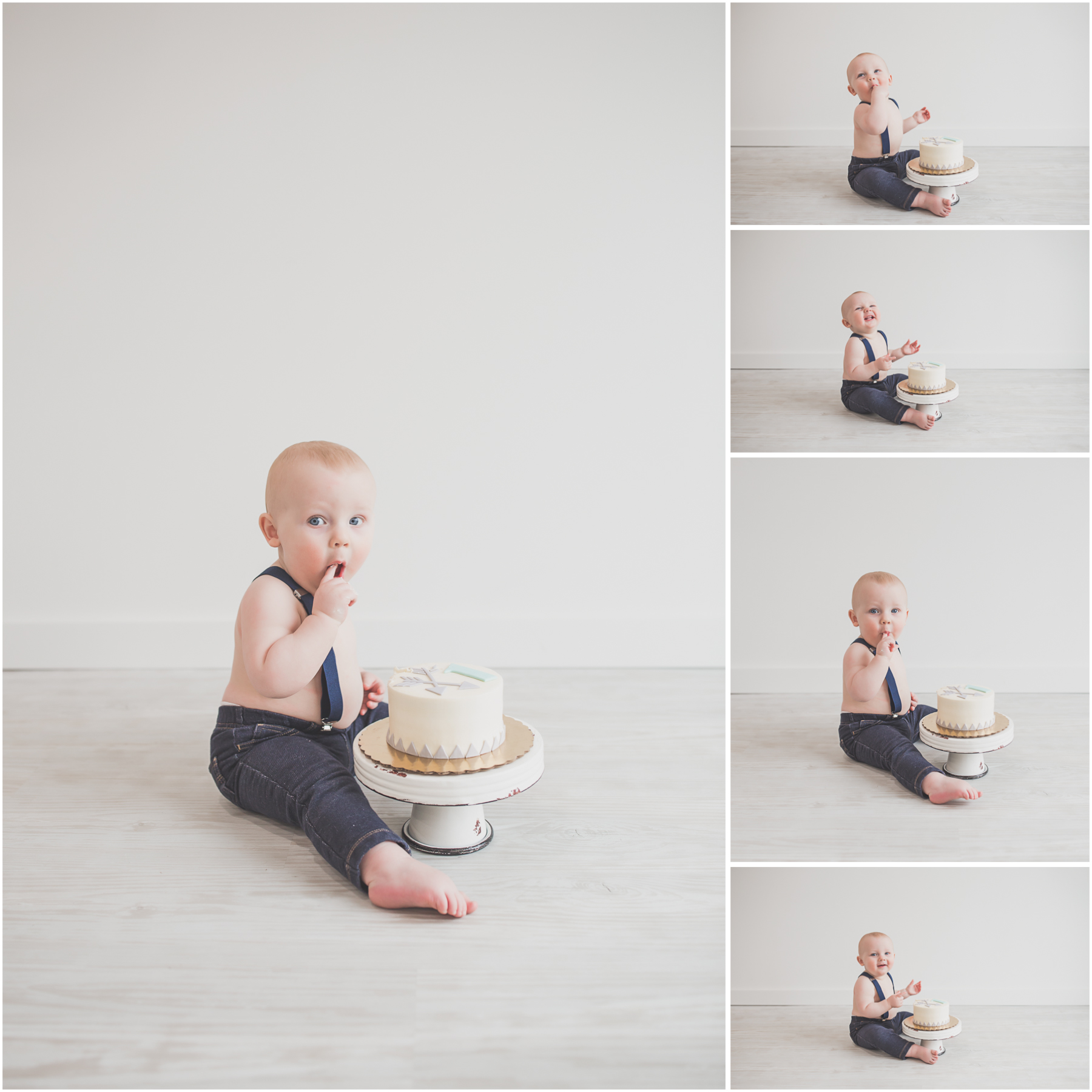 2 Cade 1 Year Old Cake Smash collage Milestone Session Cara Peterson Photography Rockford IL -1.jpg