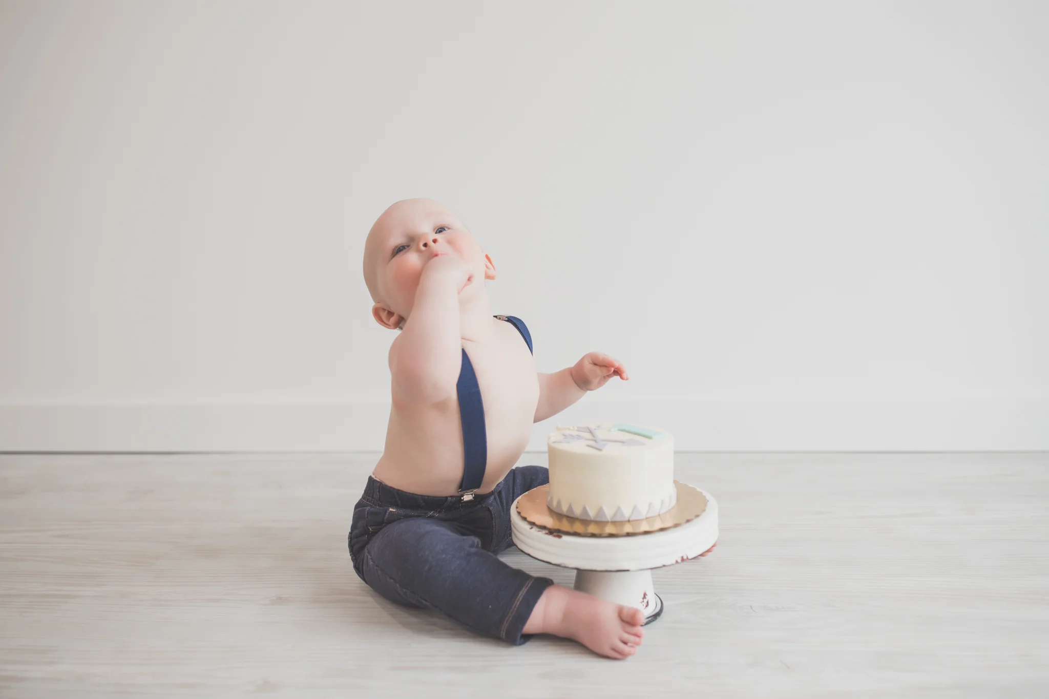 Cade 1 Year Old Cake Smash Milestone Session Cara Peterson Photography Rockford IL -23.jpg