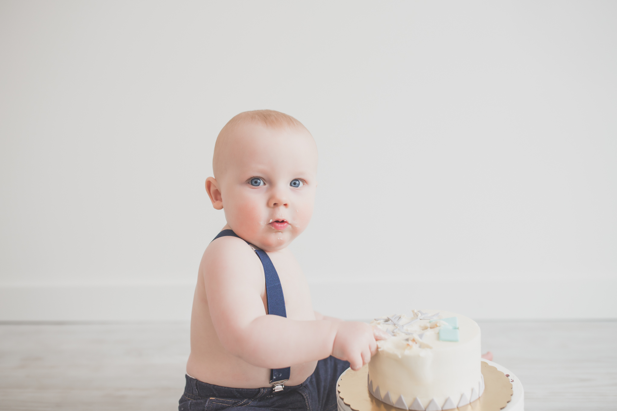 Cade 1 Year Old Cake Smash Milestone Session Cara Peterson Photography Rockford IL -28.jpg