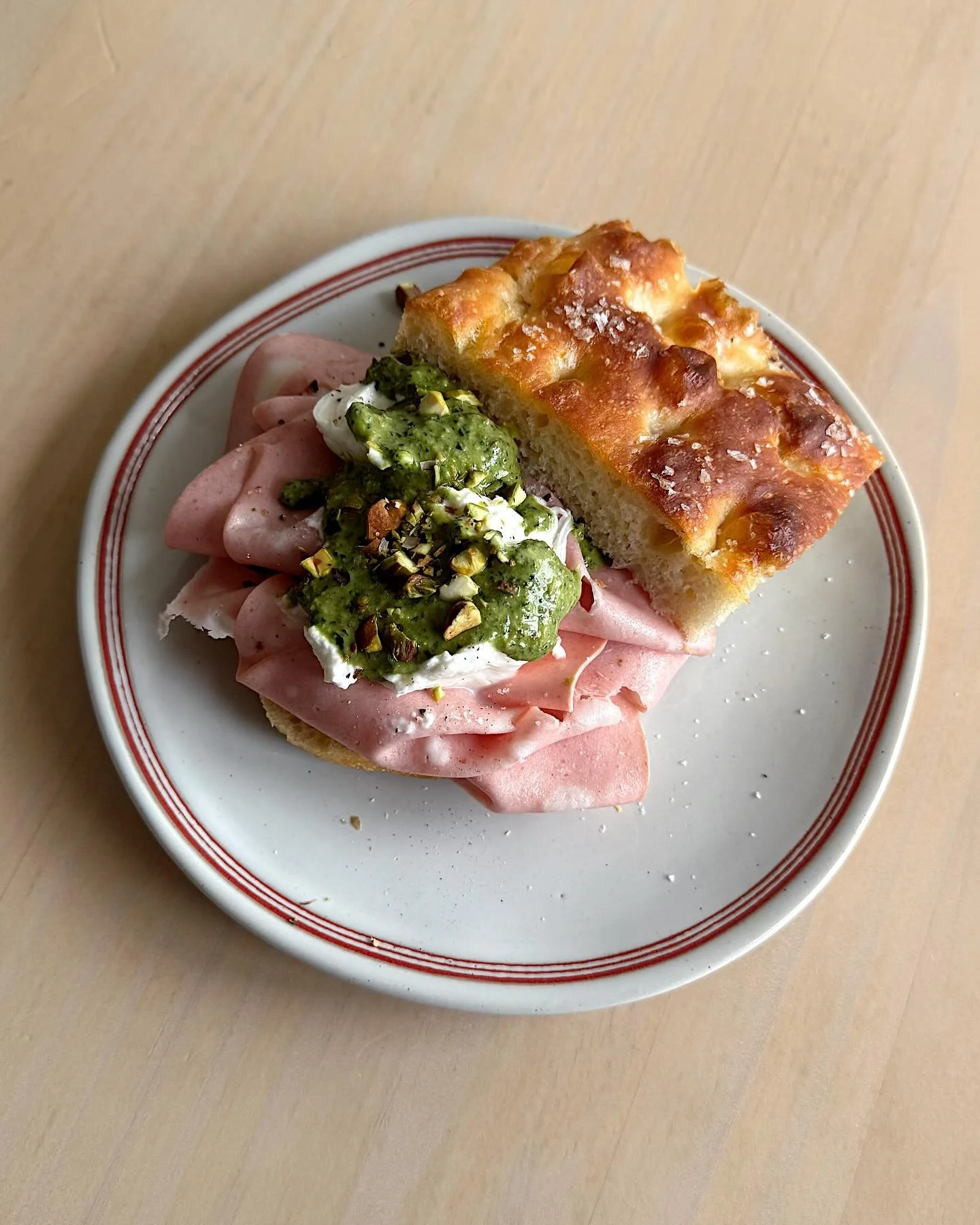 Monday&rsquo;s focaccia (and pistachio pesto) continues to give and give and give this week 🫡