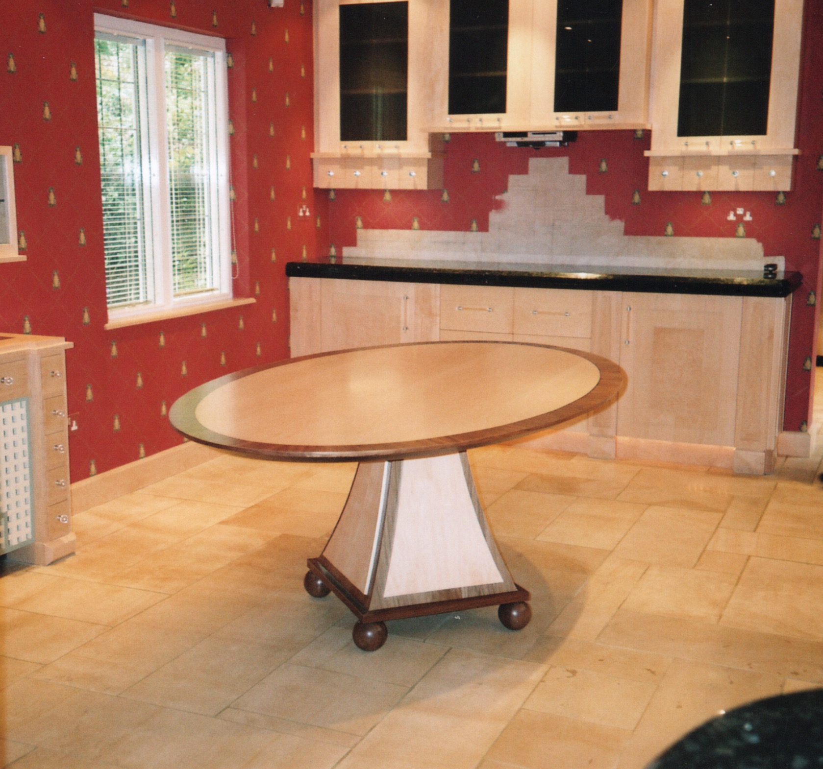 Maple & American Black Walnut elliptical dining table