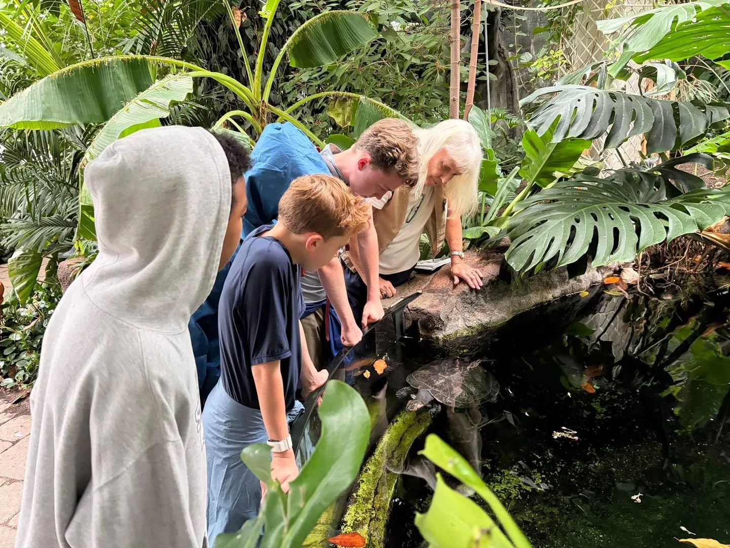First field trip of the year! Seventh and eighth graders visited Como Zoo and Conservatory last week. 
Despite the rain, they walked, talked, laughed, noticed things, asked questions, and shared experiences. These seemingly simple moments are meaning
