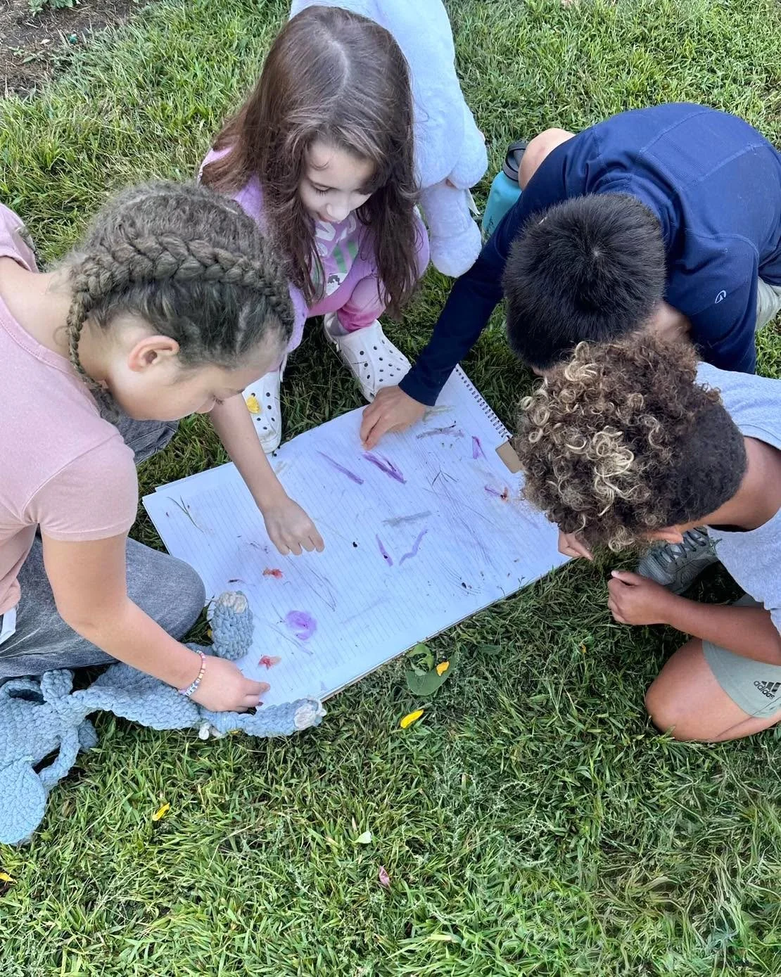 In Environmental Education class with Jesse, students from Scott&rsquo;s class picked native elderberries from the front garden at Northern Lights. Students experimented with the berries and leaves to see what colors they make on paper. Later, the co