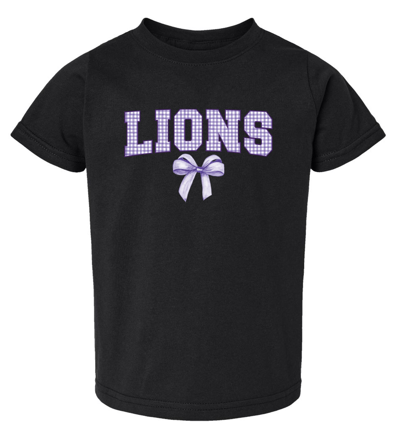 Trinity Lions Plaid and Bow Toddler SS Rabbit Skins (Black).png