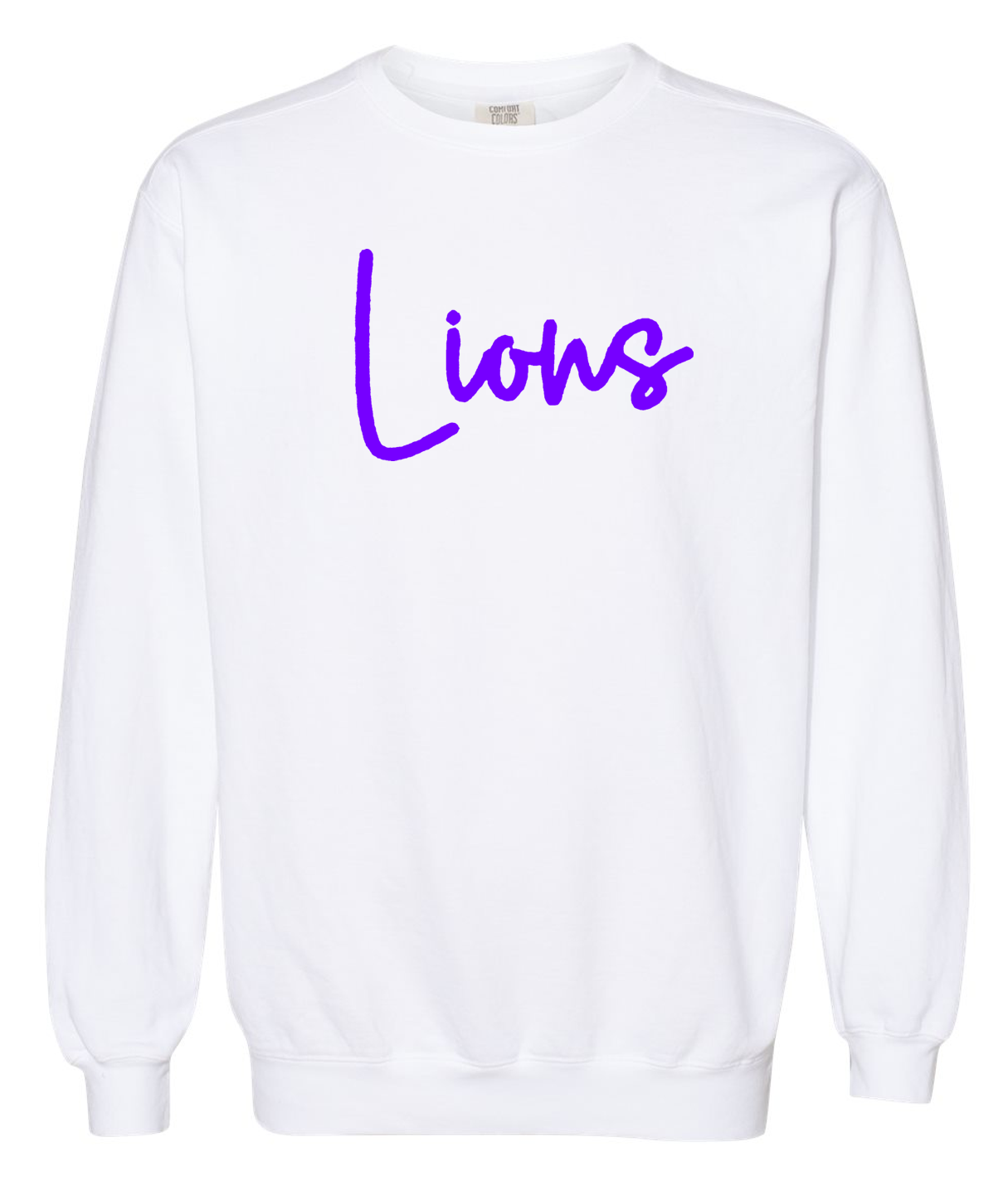 Trinity Puff Lions Comfort Colors Crewneck (White).png