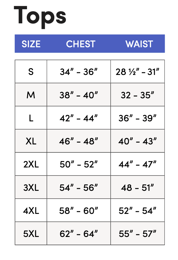 Toat Size Ocp Size Chart