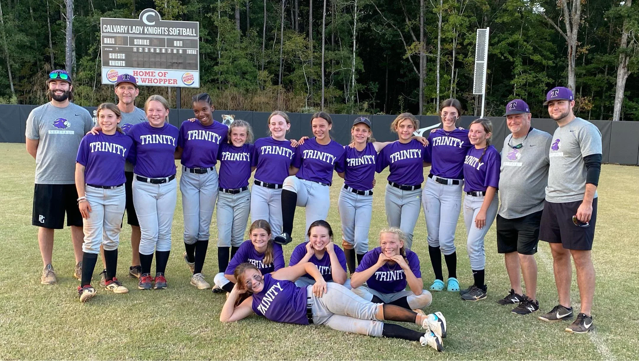 Trinity Middle School Softball Team Growing together in their Faith and on the field