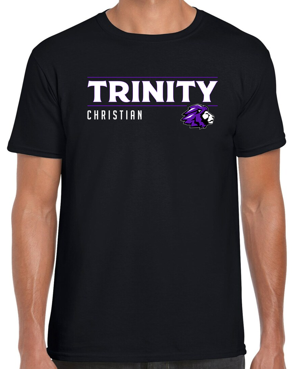 Trinity Christian w/ Lion Head Graphic Design Youth & Adult Apparel ...