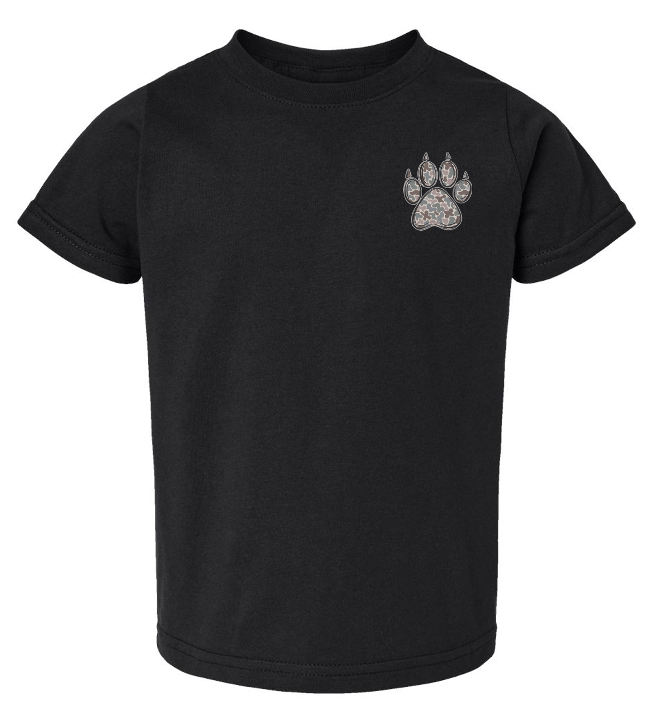 Trinity Camo Paw Print Toddler SS Rabbit Skins (Black).png