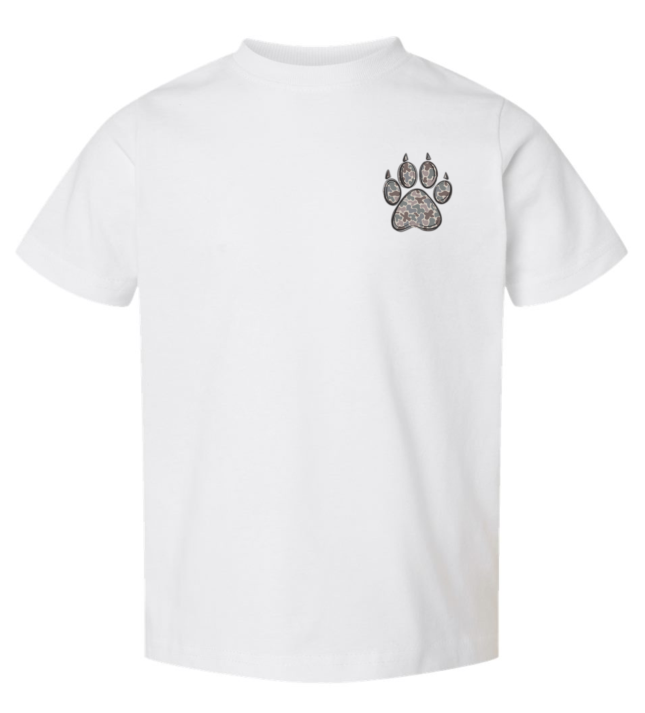 Trinity Camo Paw Print Toddler SS Rabbit Skins (White).png
