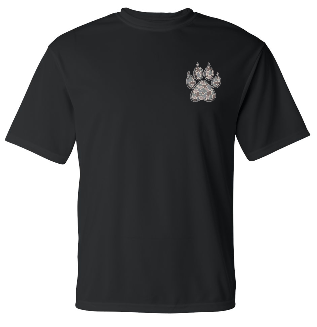 Trinity Camo Paw Print SS Dri-fit (Black).png