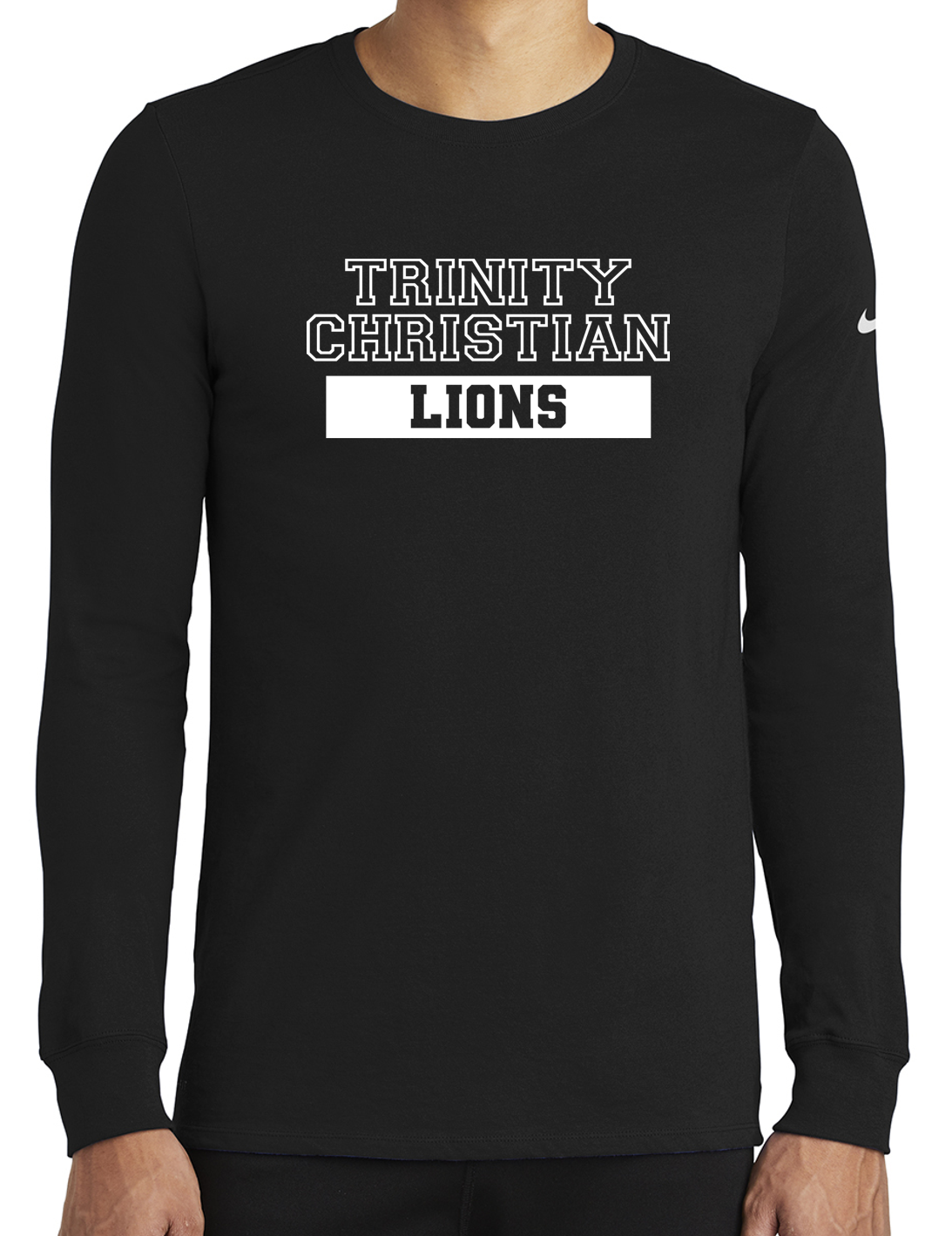 Nike Trinity Christian Outline LS Dri Fit (Black).png