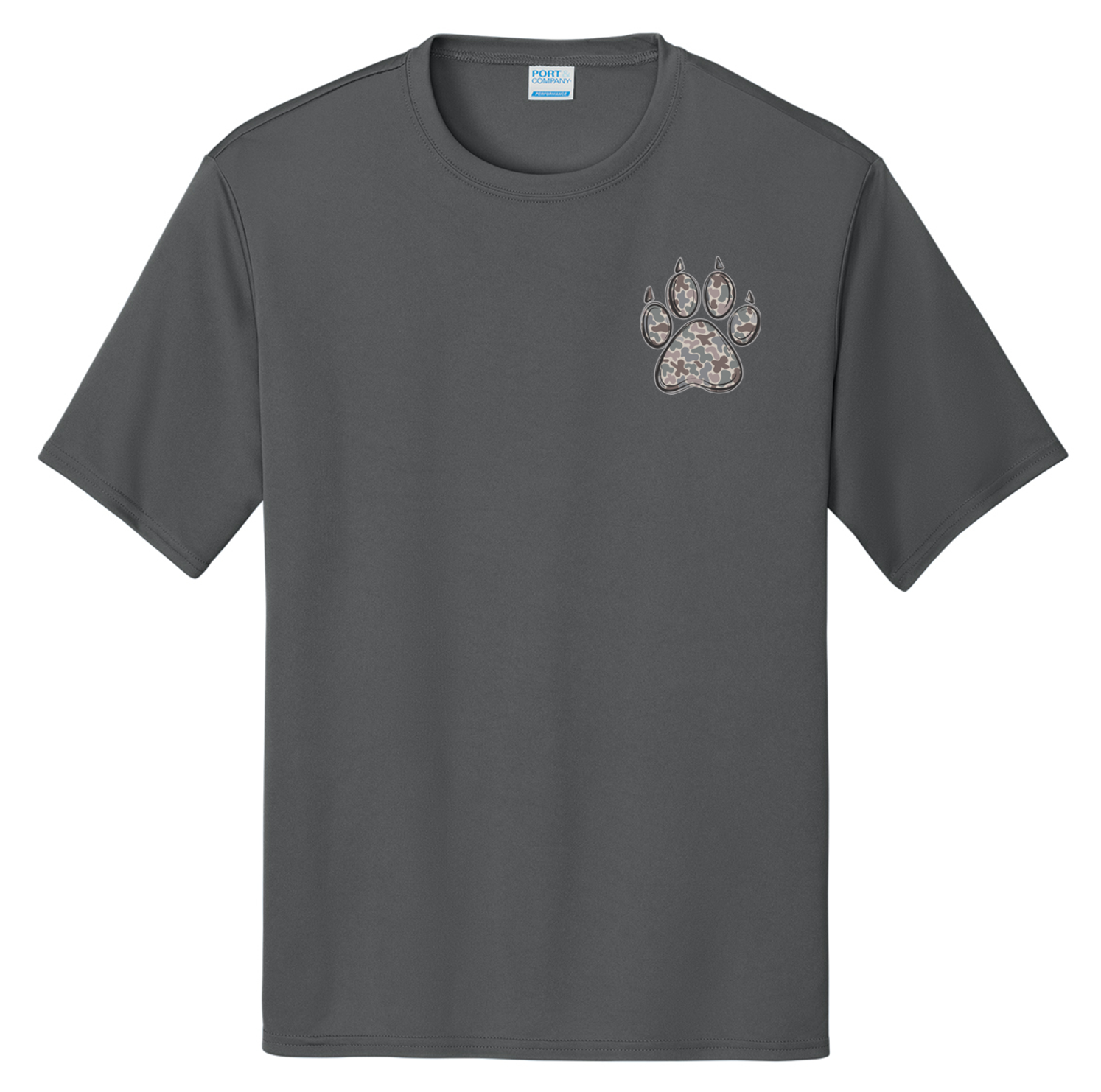 Trinity Camo Paw Print SS Dri-fit (Charcoal).png
