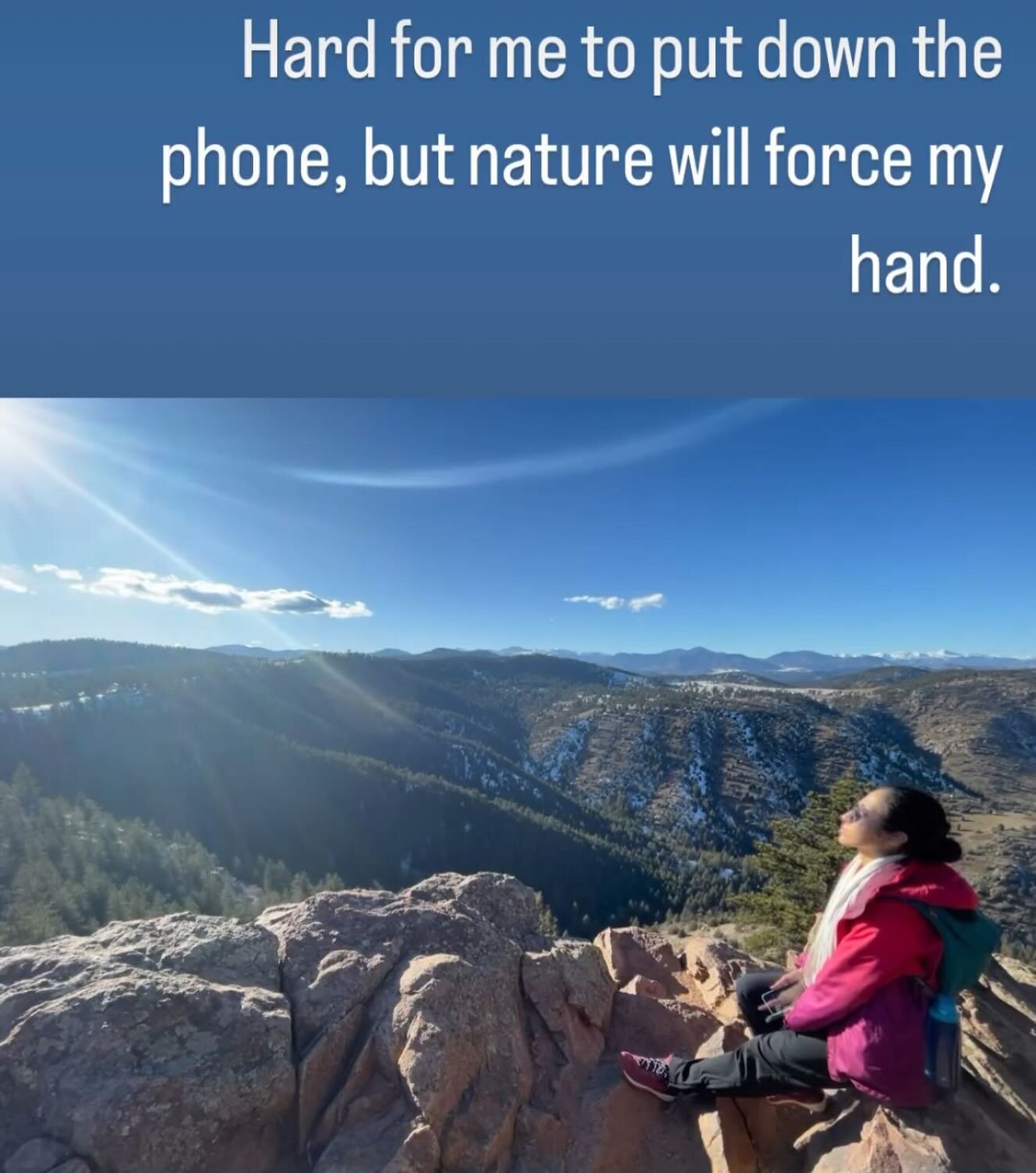 Let&rsquo;s all put down our phones and spend some time in nature! 
🌲🏔️🌸❤️✨☀️🌥️❄️🥾
Repost @contrarychameleon 

#hike #hiking #colorado #coloradohike #denver