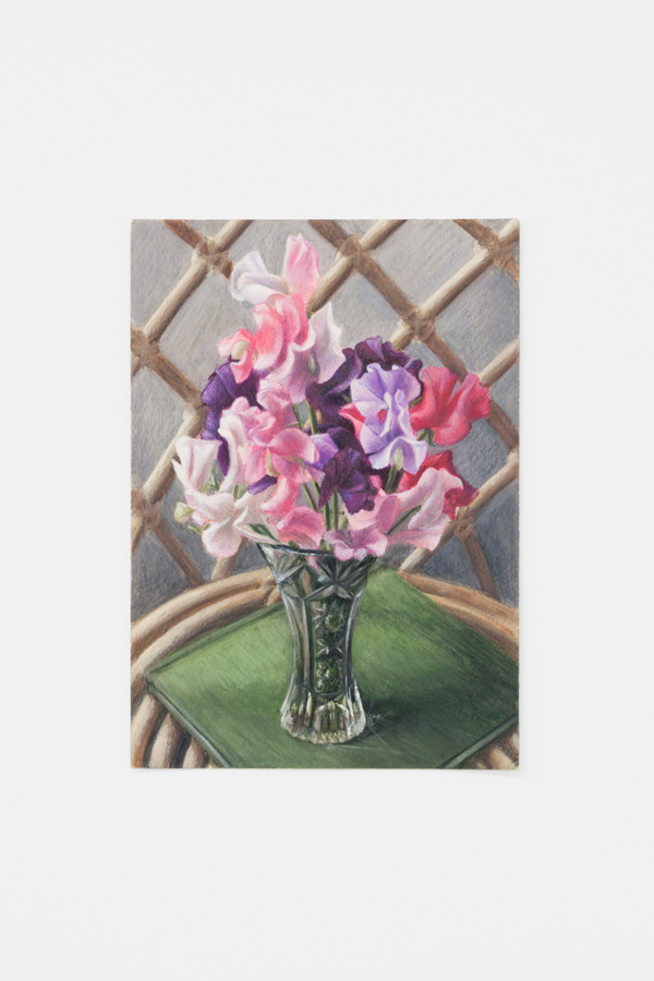  Louise Sartor,  Sweet Peas , 2018, gouache and watercolor pencil on paper, 9 3/8 x 6 5/8 in (24 x 17 cm) 