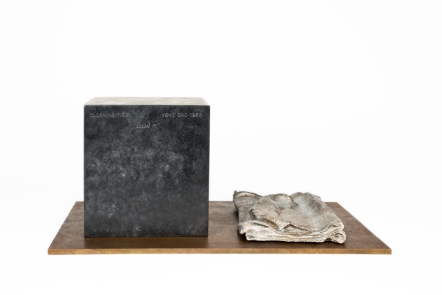  Yoko Ono,  Cleaning Piece , 1966 / 1988, Bronze, 6 1/4 x 15 x 10 inches 