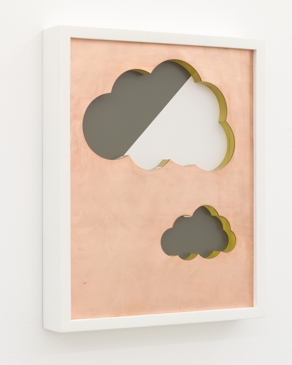  Ivan Iannoli,  Clouds,  2018, Copper, spray enamel on cast acrylic, pigment print, 8 x 10 inches 