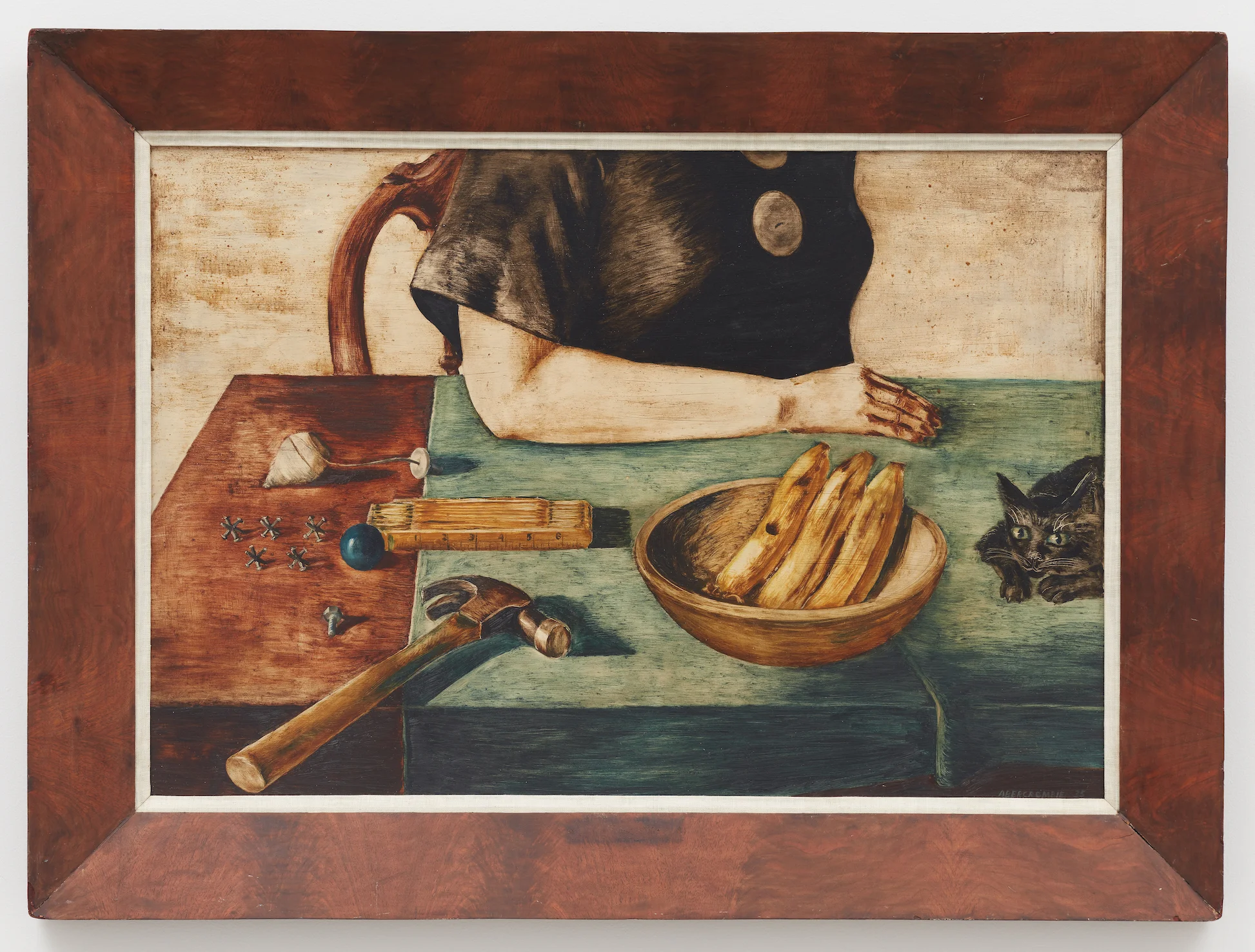 There on the Table, 1935, Oil on masonite, 24 × 34 1/2 inches (unframed); 30 1/4 × 40 1/2 inches (framed). Illinois State Museum, Illinois Legacy Collection, Gift of the Gertrude Abercrombie Trust. Photo: Illinois State Museum.