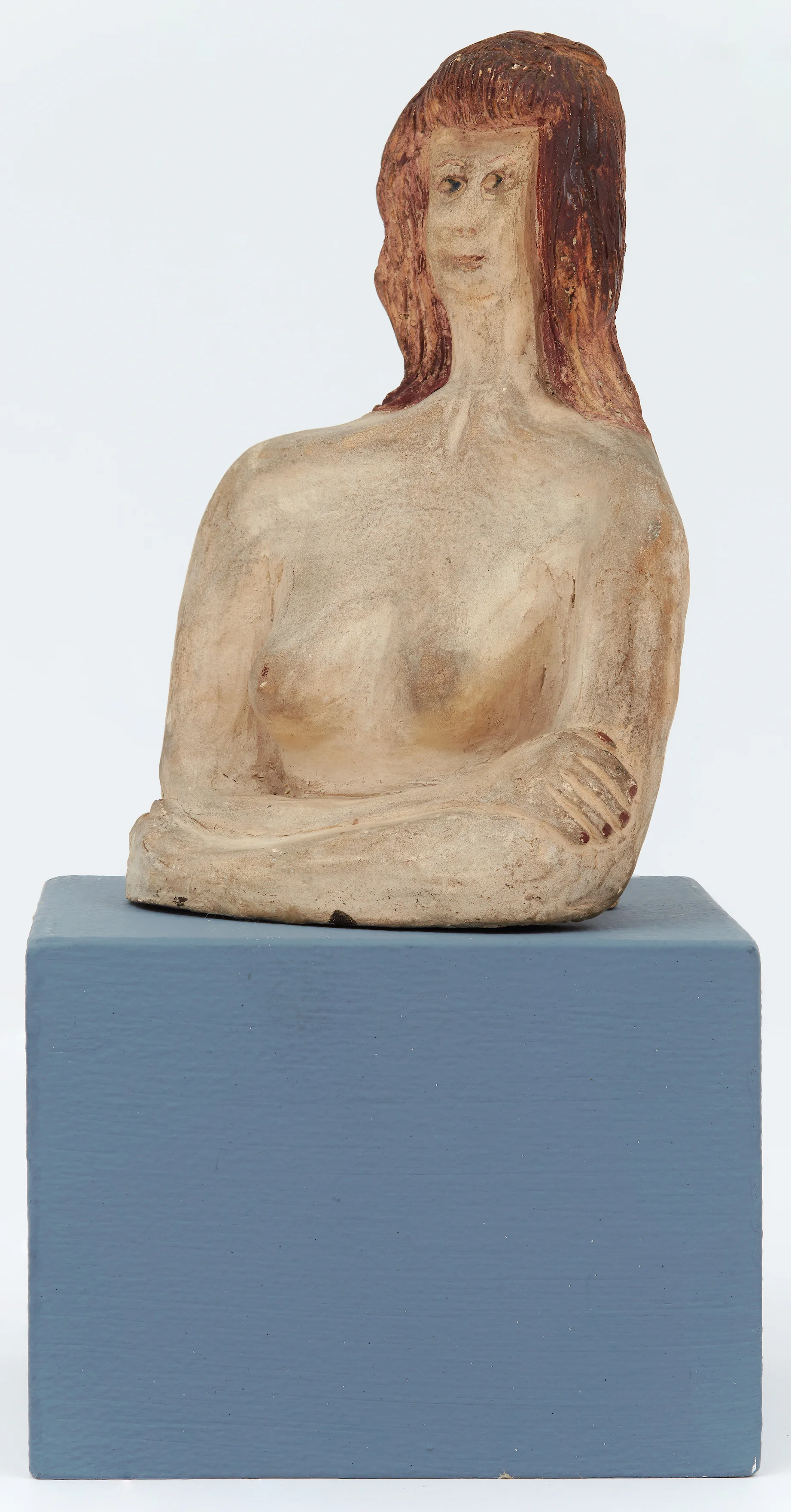 Self Portrait, c. 1945, Unglazed clay and paint, 5 1/2 × 3 1/2 × 3 inches. Illinois State Museum, Illinois Legacy Collection, Gift of the Gertrude Abercrombie Trust.
