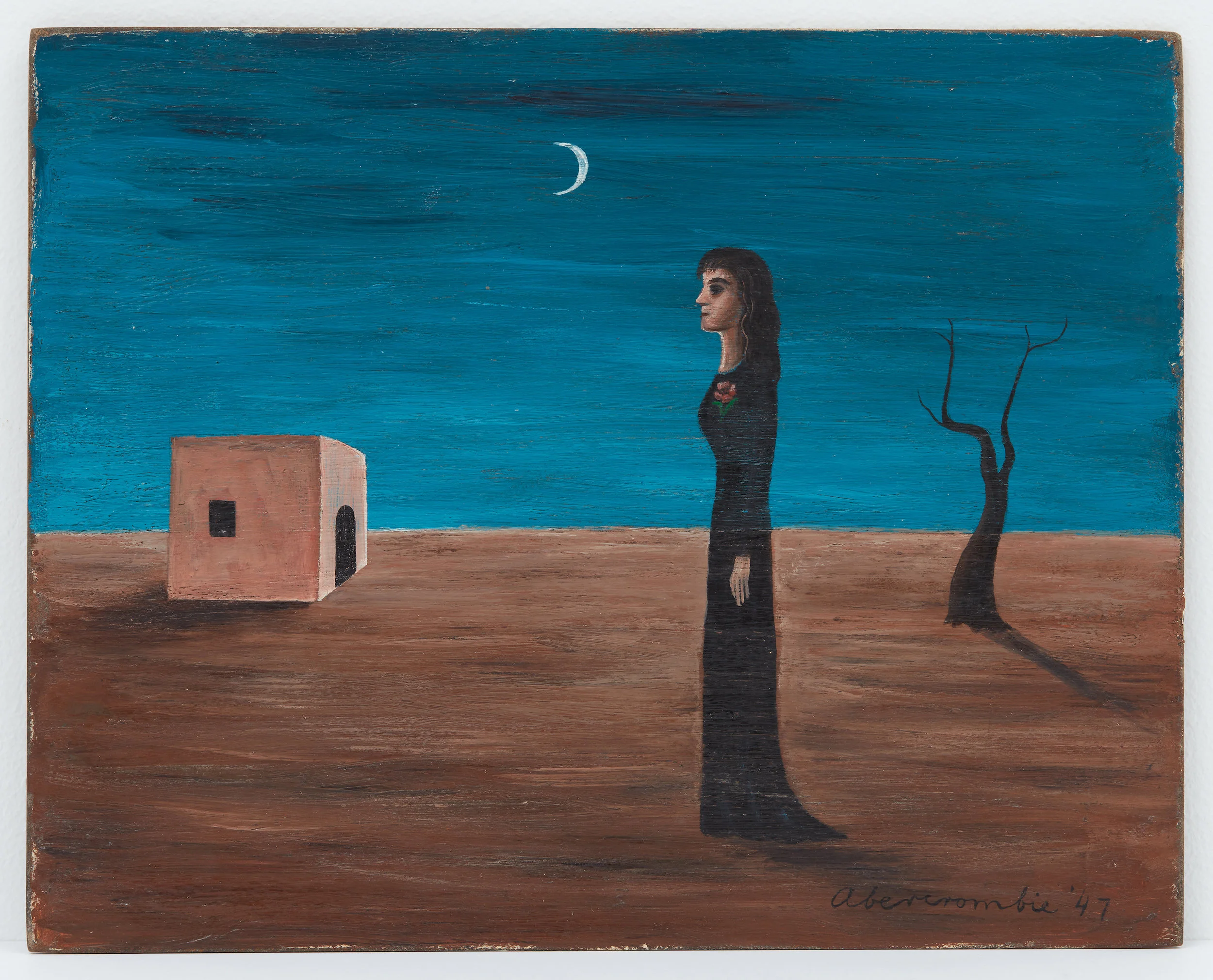 Untitled , 1947, Oil on masonite, 8 × 10 inches (unframed); 11 1/4 × 13 1/4 inches (framed). Collection of Laura and Gary Maurer.