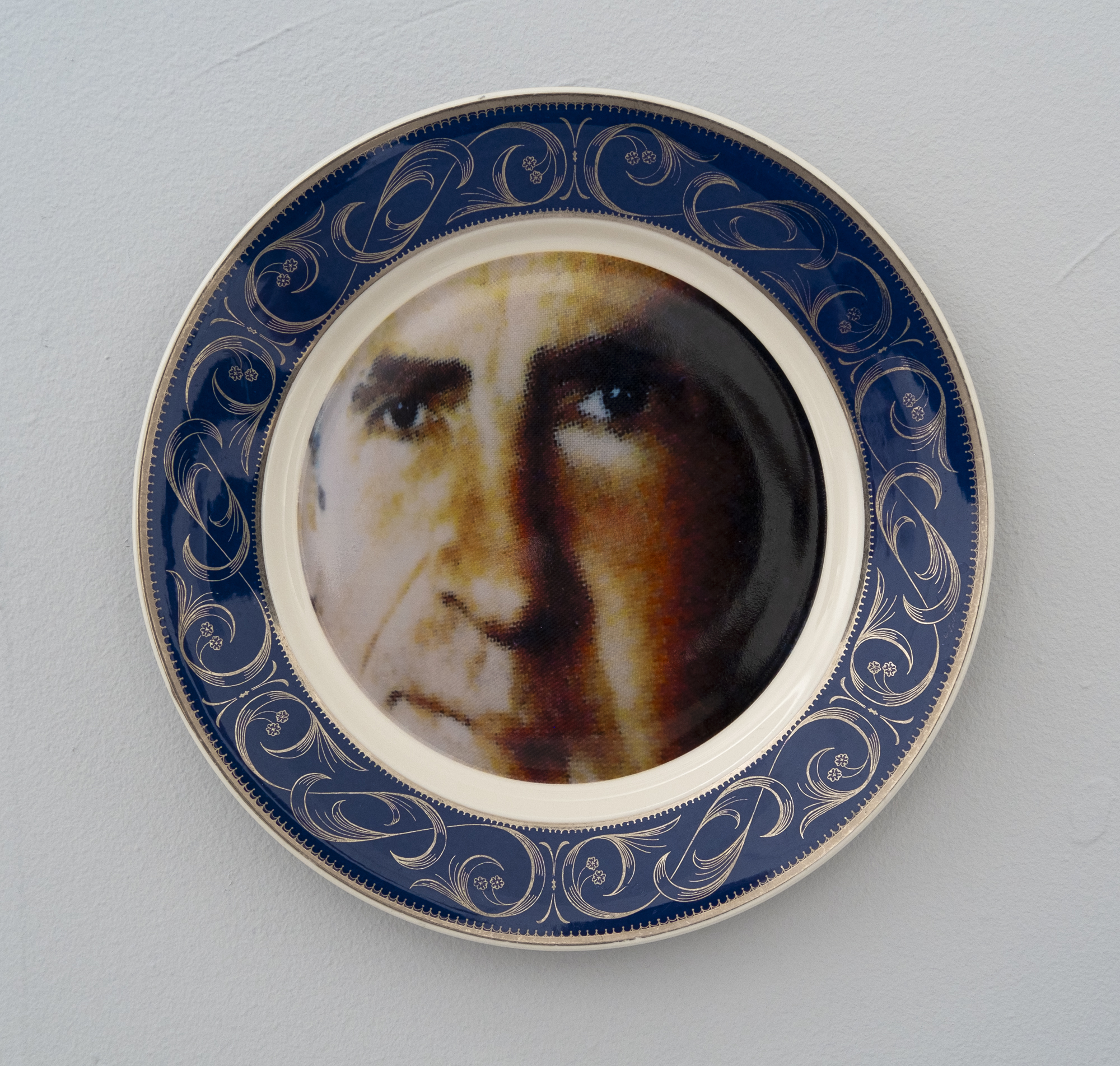  Bean Gilsdorf,  Richard Nixon , 2018, Ceramic plate, 10.25 inch diameter. 