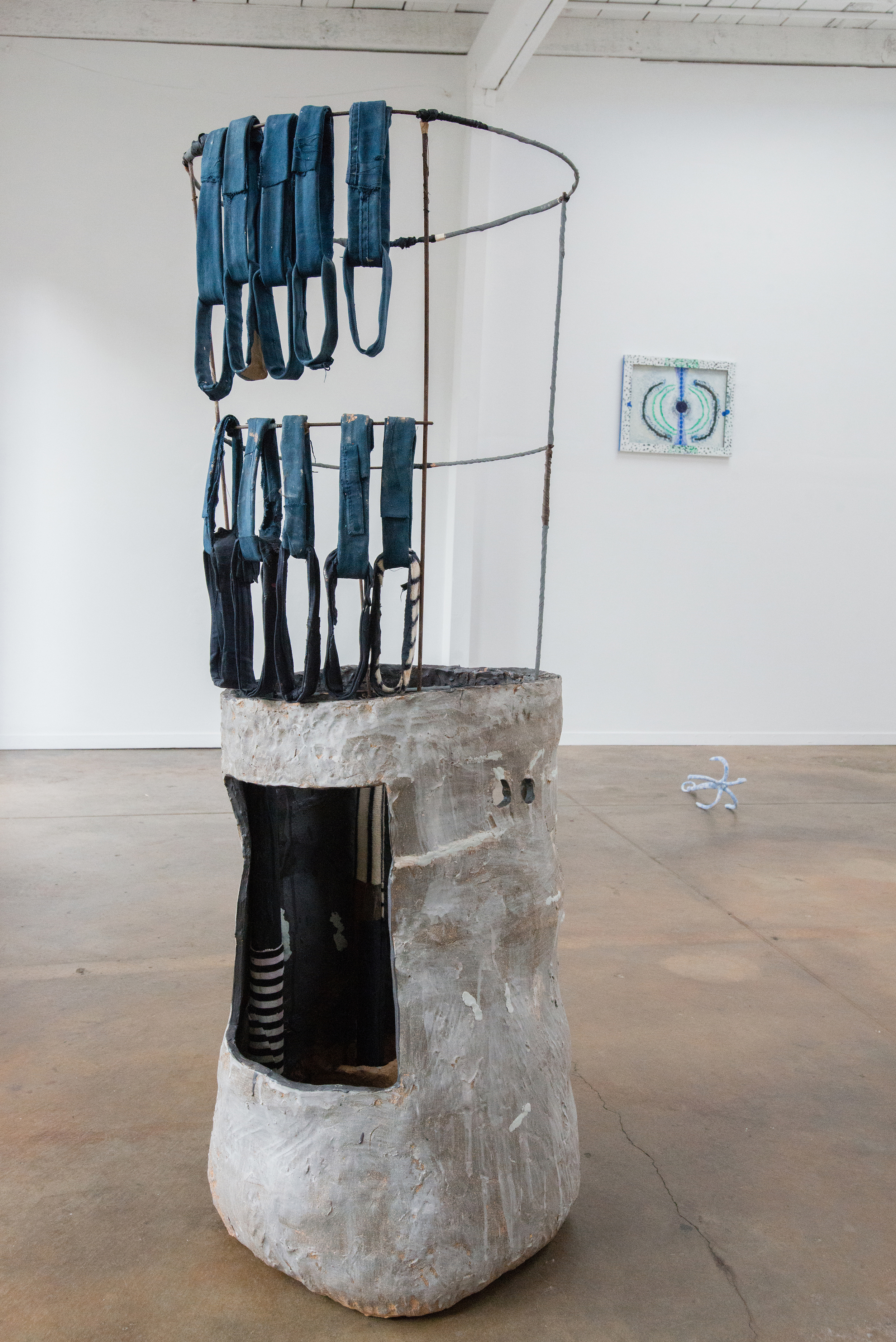  Sahar Khoury.  Untitled (tomato cage in base with four holes and two openings)  