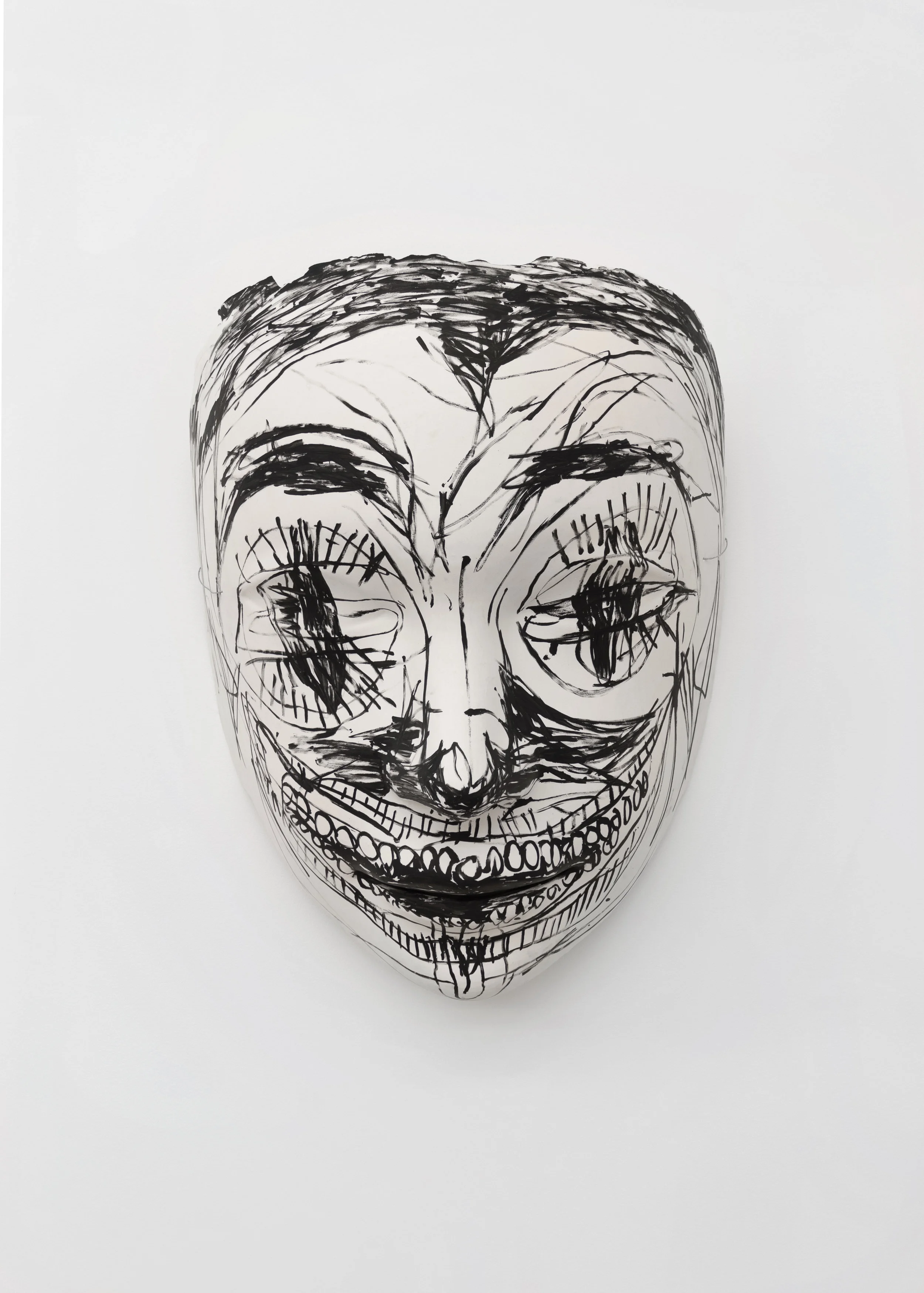  Chloe Siebert,  Mask 2 , 2018, acrylic, fiberglass, latex, and plaster, 42 x 34 x 18 in. 